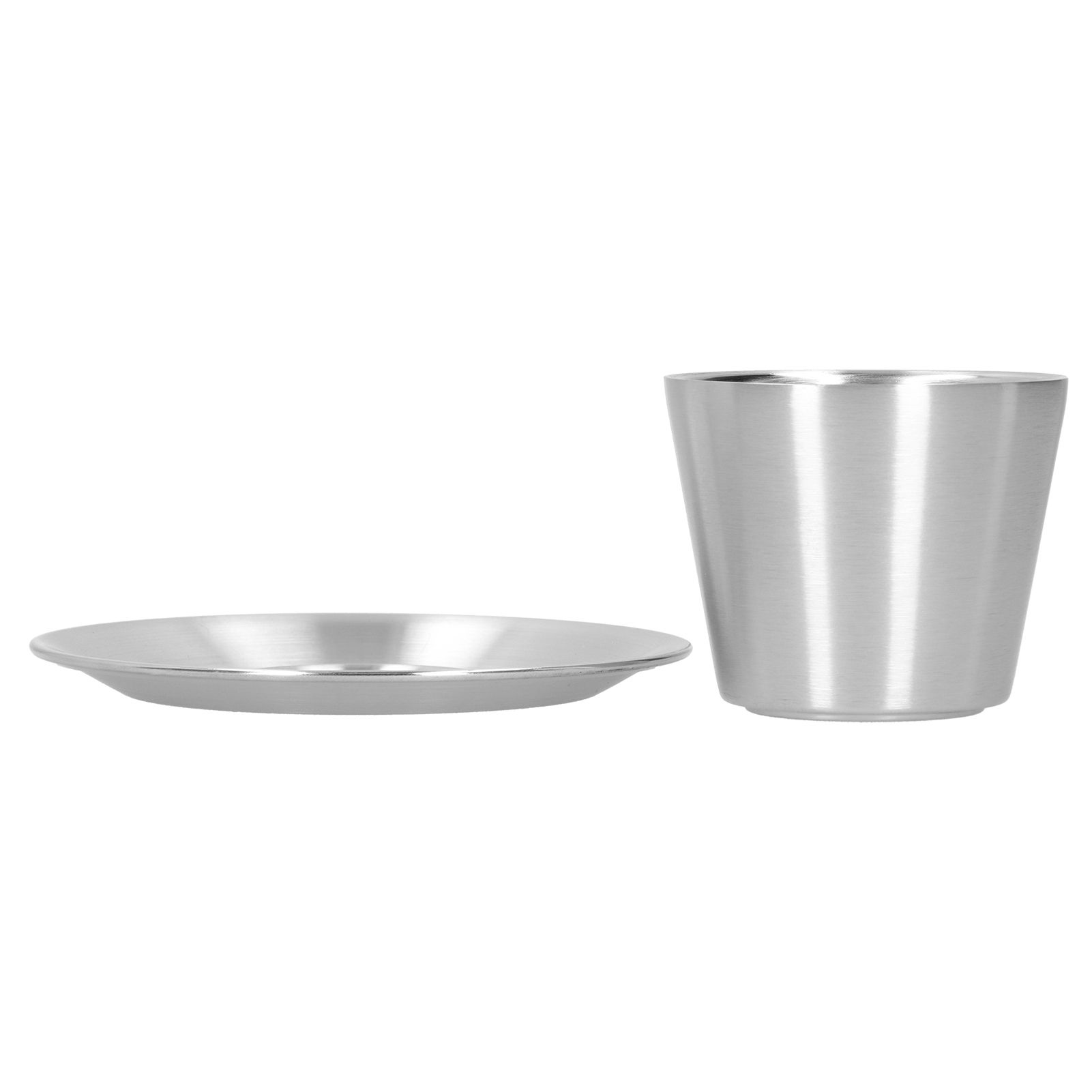 Stainless Steel Coffee Cup Set Double Walled Coffee Mug with Saucer Tea Mug view 5