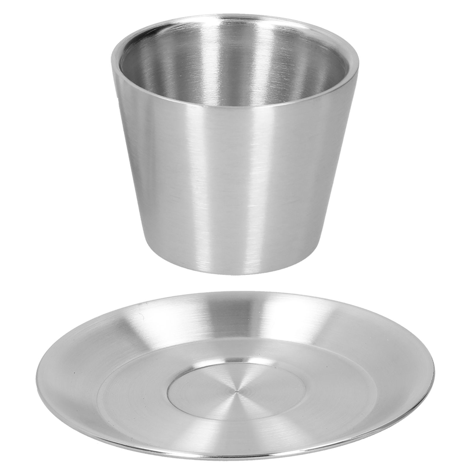 Stainless Steel Coffee Cup Set Double Walled Coffee Mug with Saucer Tea Mug view 6