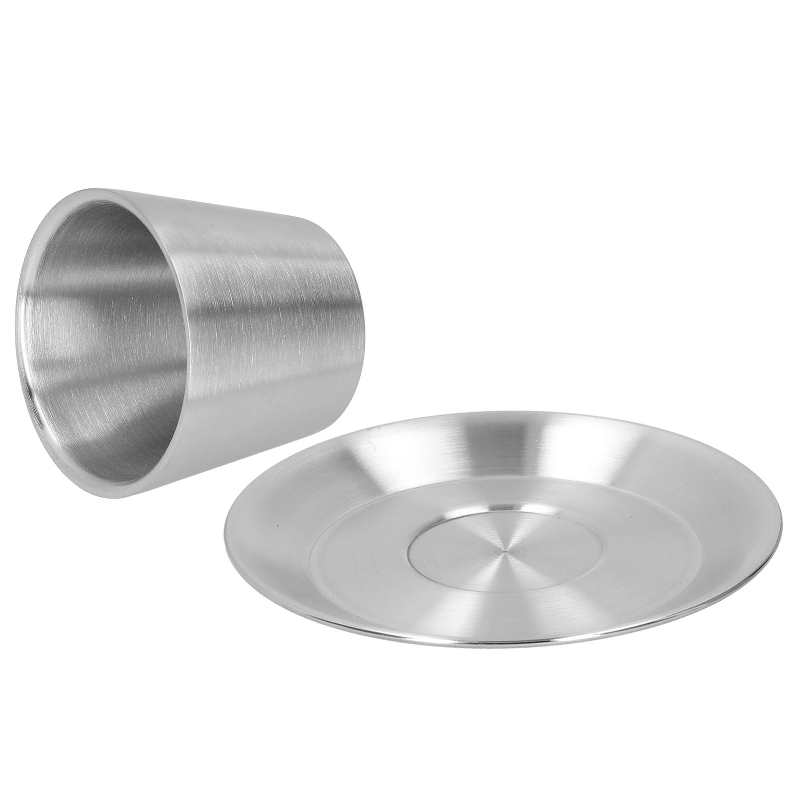 Stainless Steel Coffee Cup Set Double Walled Coffee Mug with Saucer Tea Mug view 7