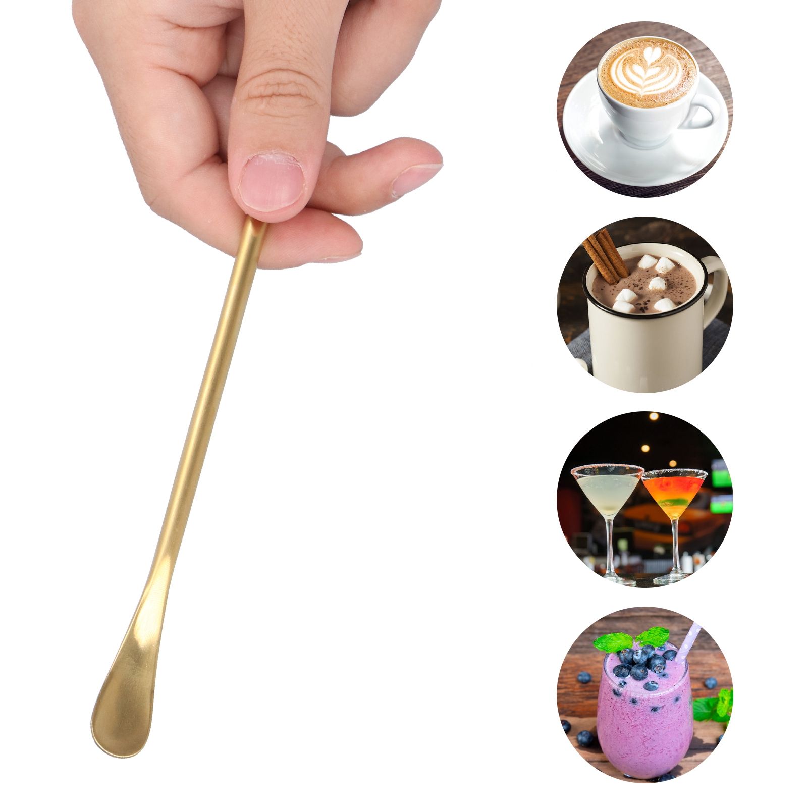 304 Stainless Steel Long Handle Brushed Stirring Spoon Cocktail Coffee Ice view 10