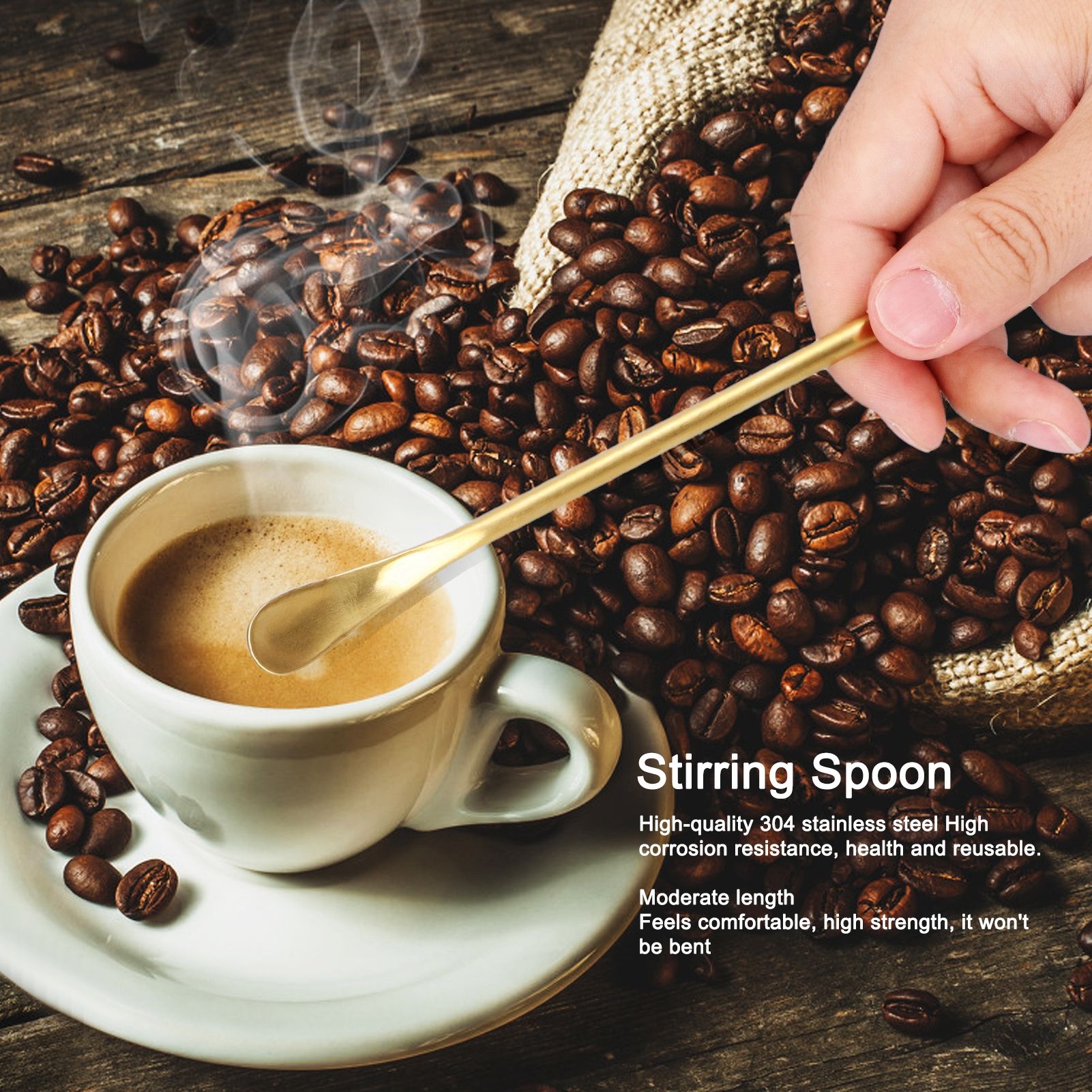 304 Stainless Steel Long Handle Brushed Stirring Spoon Cocktail Coffee Ice view 15