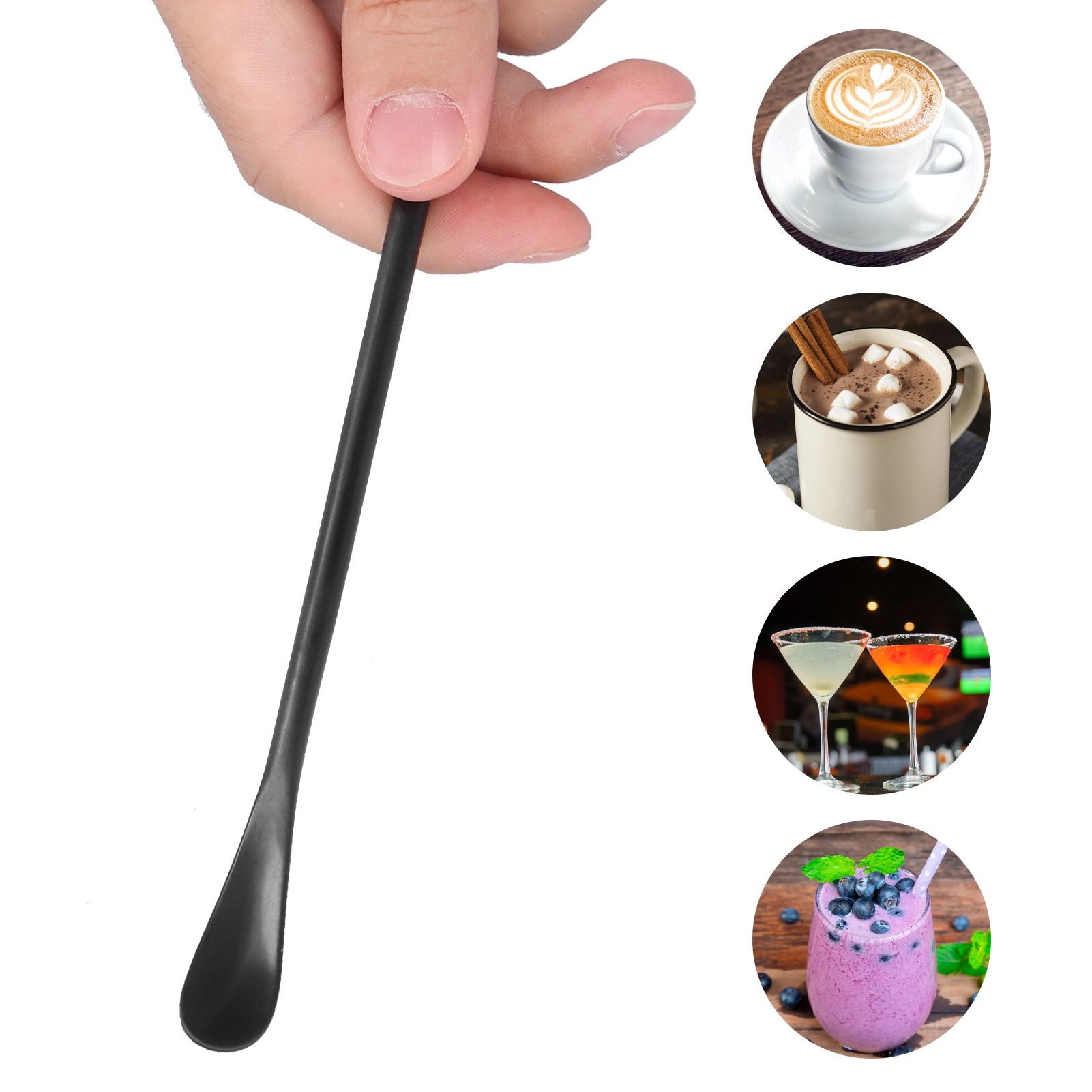Coffee Stirring Spoon 304 Stainless Steel Cocktail Smoothie Lengthen Long view 10
