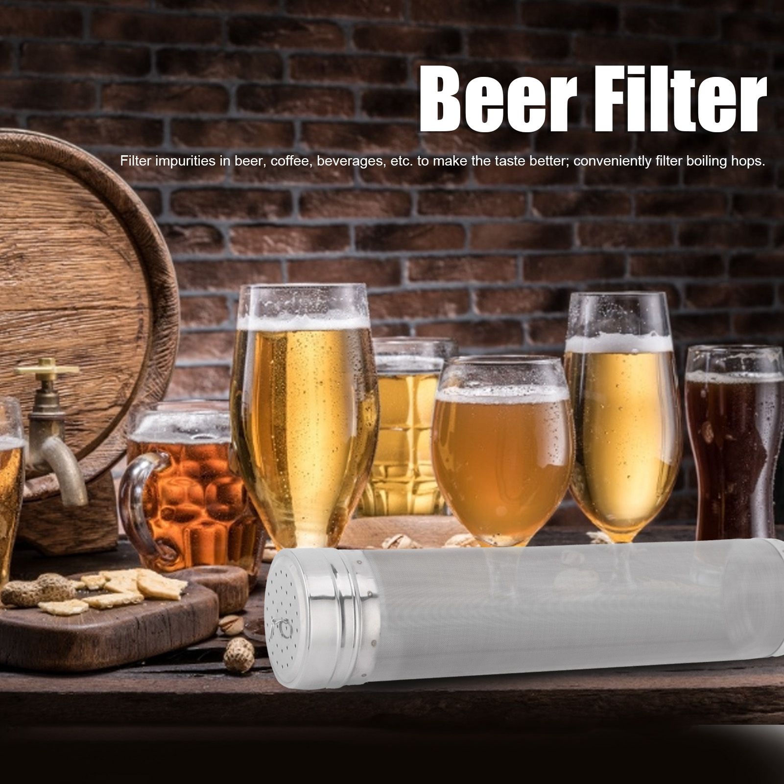 Stainless Steel Beer Filter Mesh Beer Strainer Filter for Home Brewing 70 x 300mm view 14