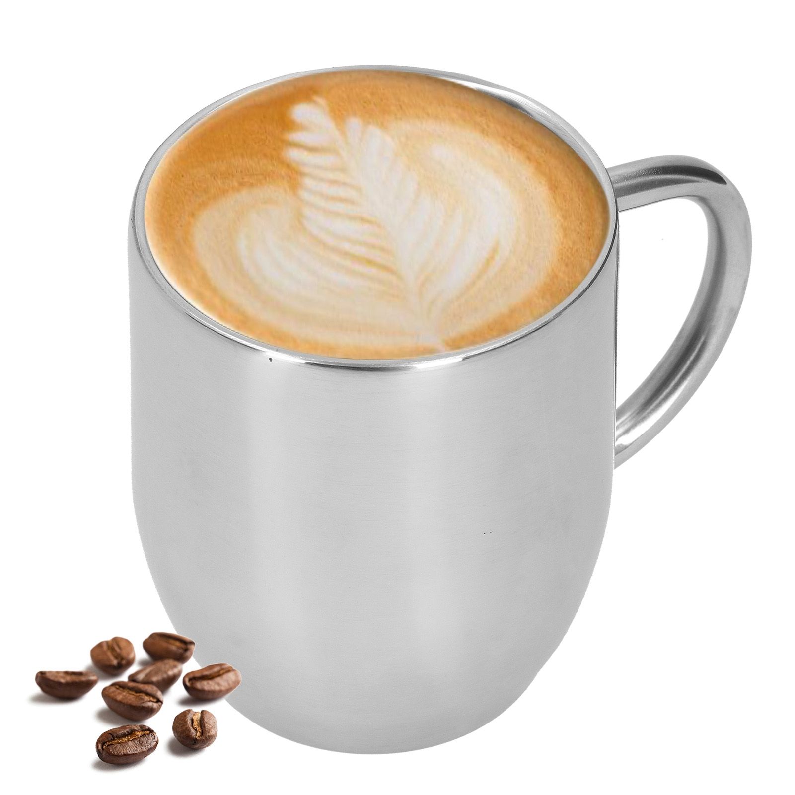 304 Stainless Steel DoubleLayer Coffee Cup Thickening Handle Mark Cup 350ml view 9
