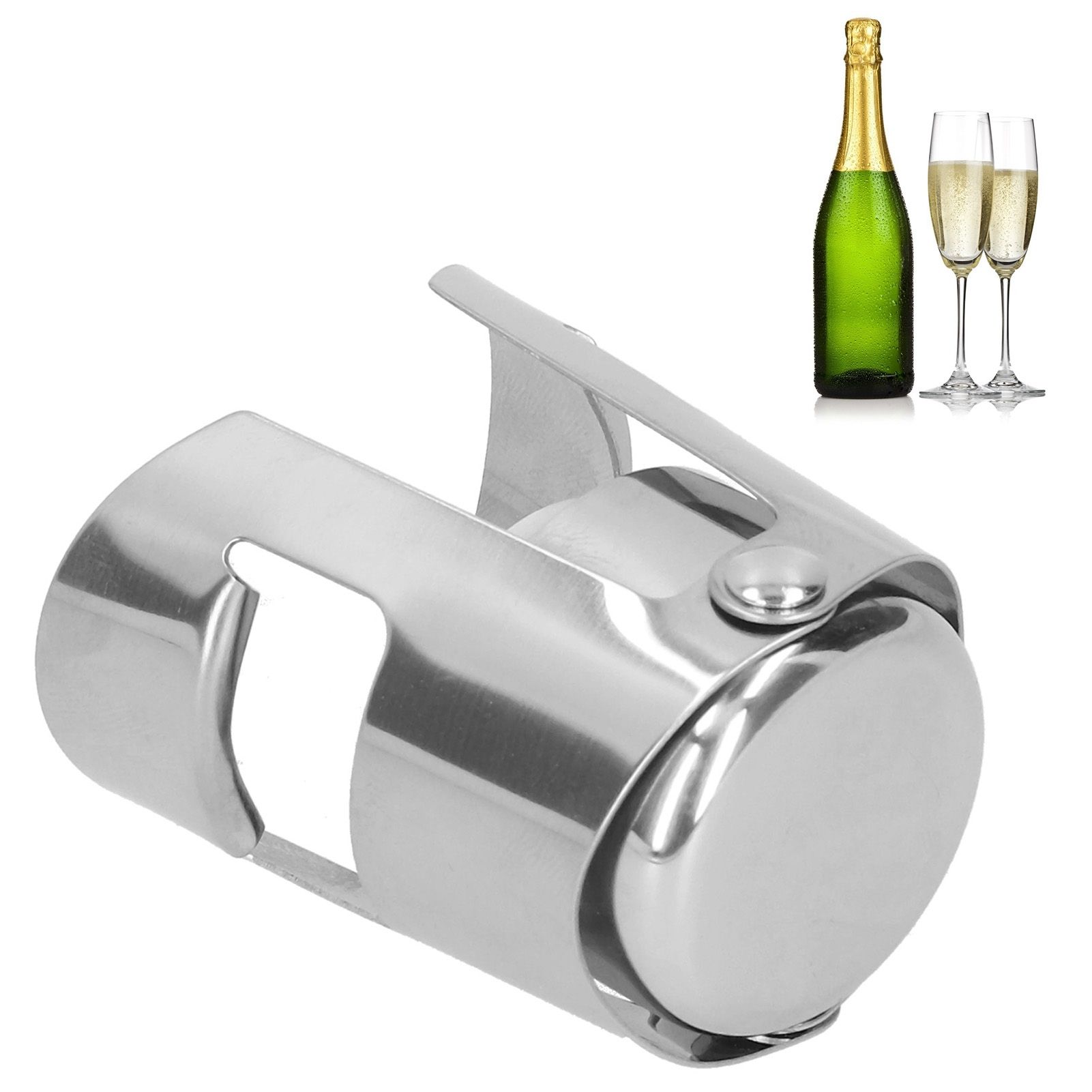 Champagne Bottle Stopper Stainless Steel Sealer Plug Accessory Bar Kitchen view 9