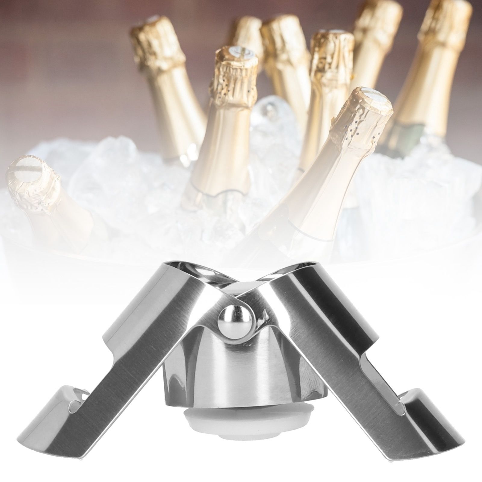 Champagne Bottle Stopper Stainless Steel Sealer Plug Accessory Bar Kitchen view 10
