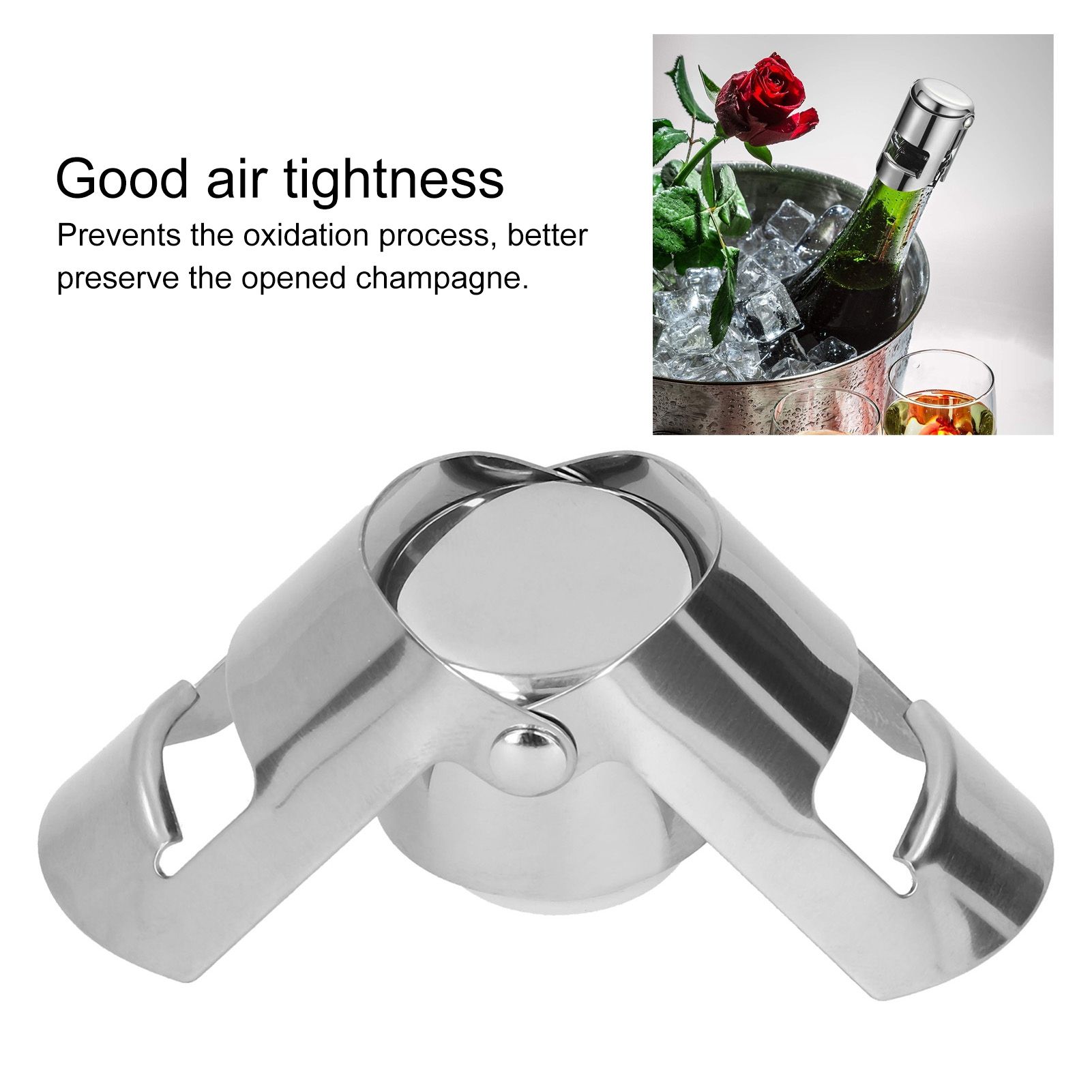 Champagne Bottle Stopper Stainless Steel Sealer Plug Accessory Bar Kitchen view 14