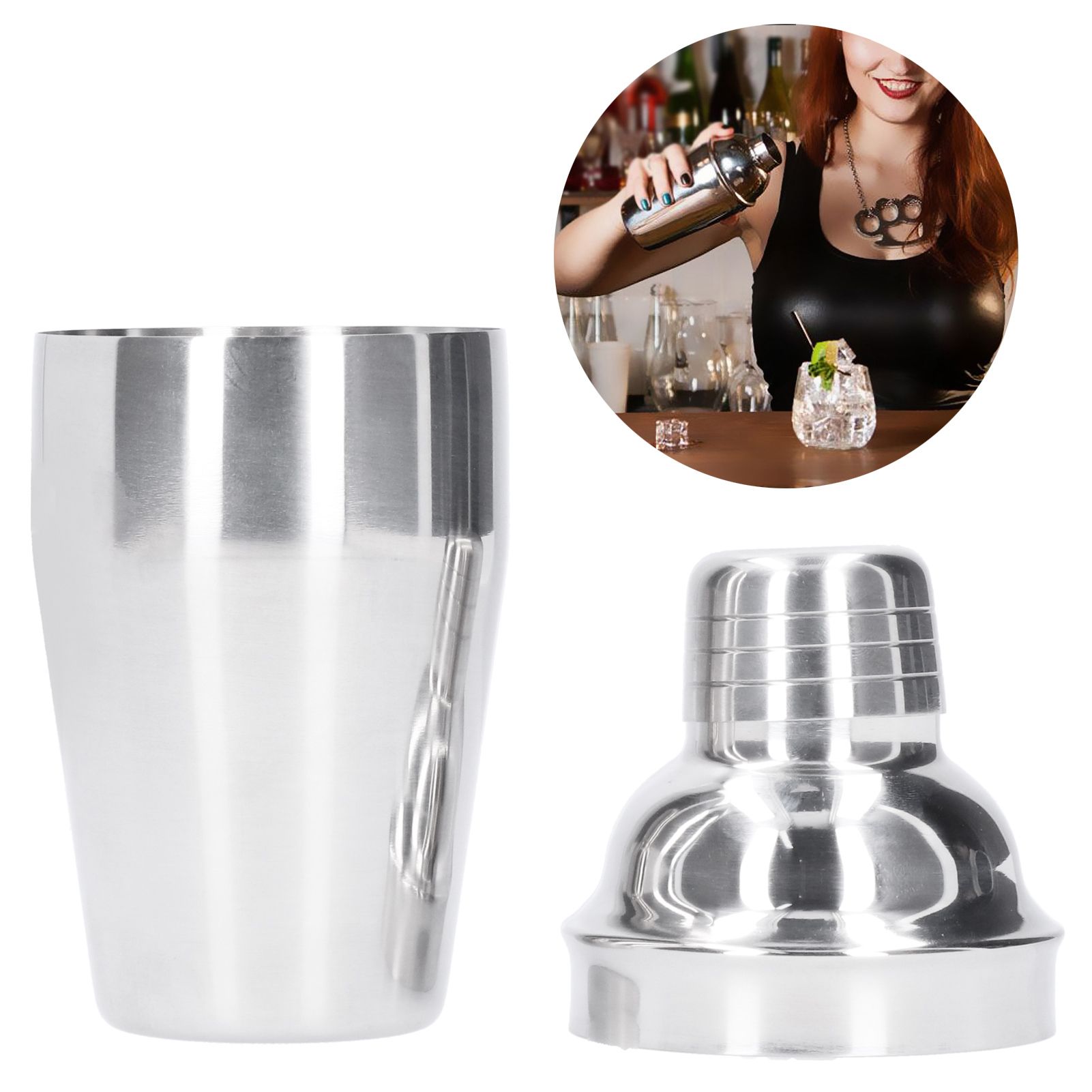 350ml Cocktail Shaker Stainless Steel Wine Drink Mixing Glasses Barware view 10