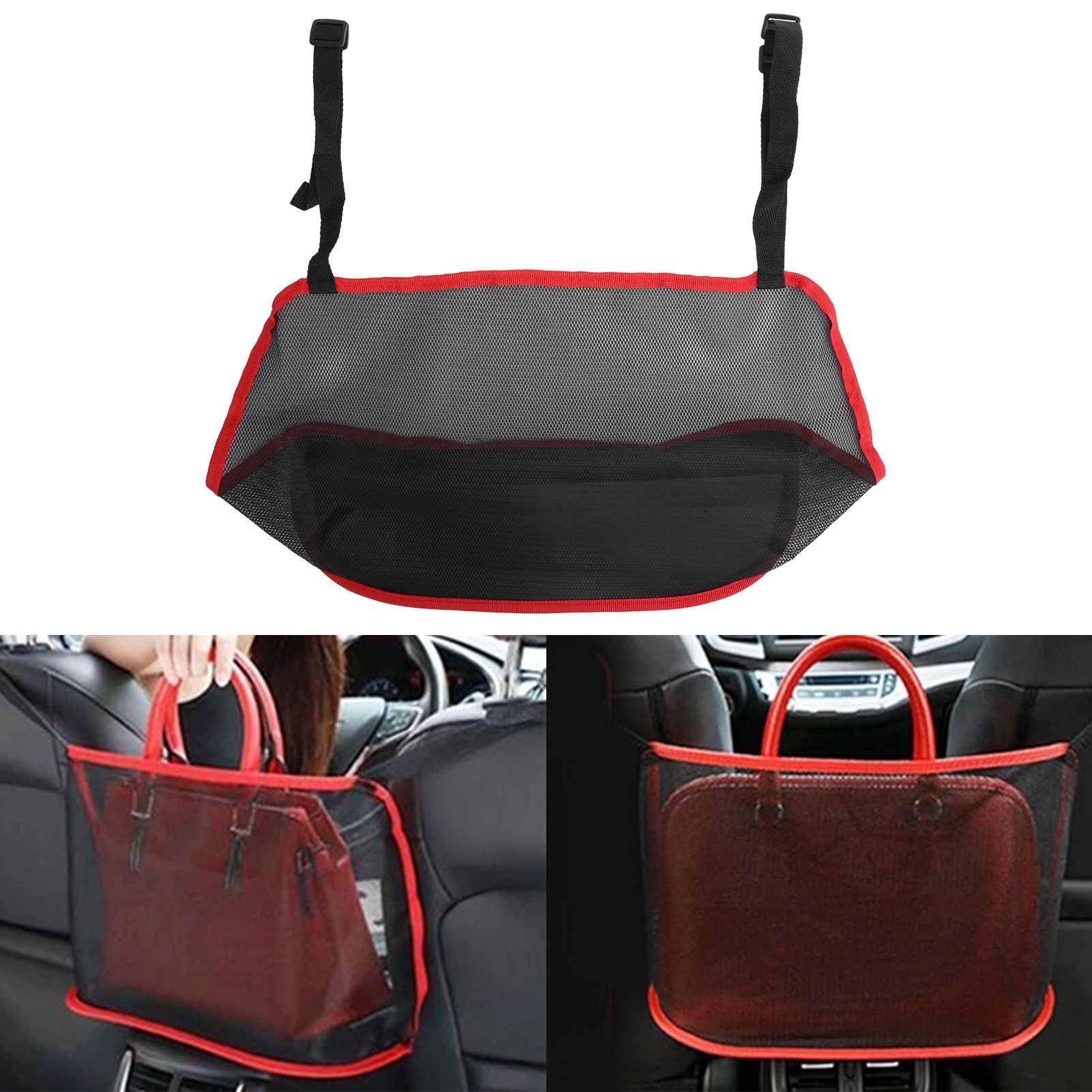 Car Net Pocket Handbag Holder Auto Chair Back Folding Hanging Mesh Organizer view 9