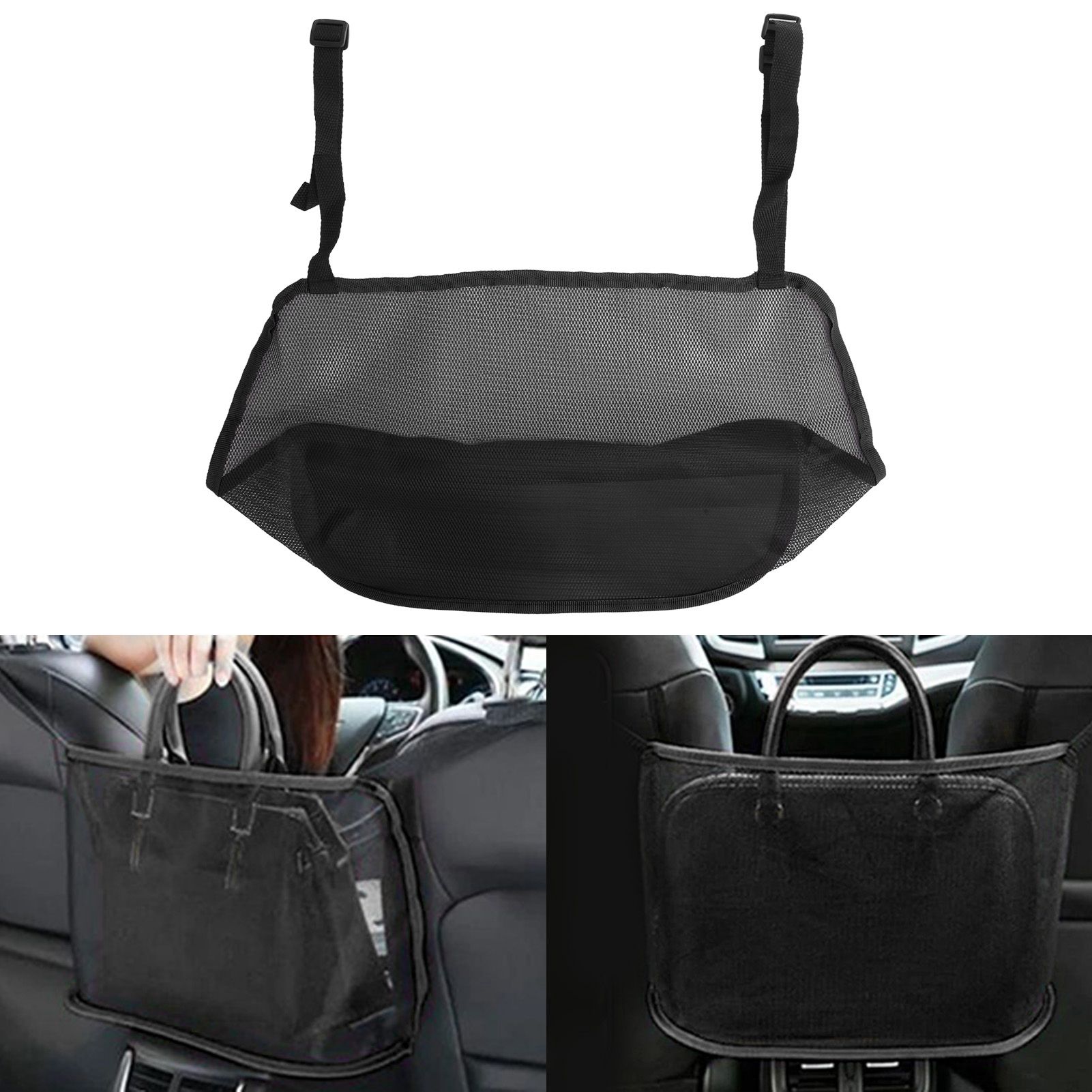Car Net Pocket Handbag Holder Auto Chair Back Folding Hanging Mesh Organizer view 9