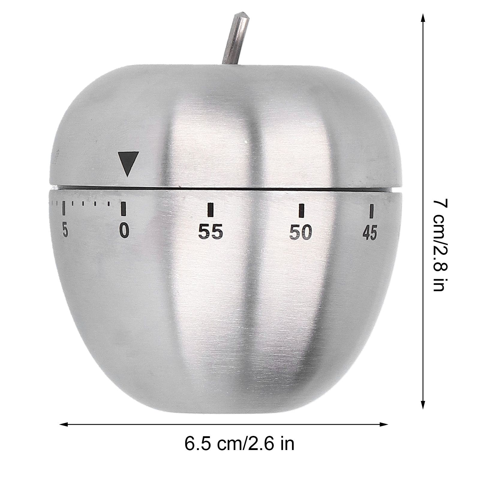 Apple Shaped Timer Stainless Steel Mechanical Cooking Countdown Alarm Timer view 12