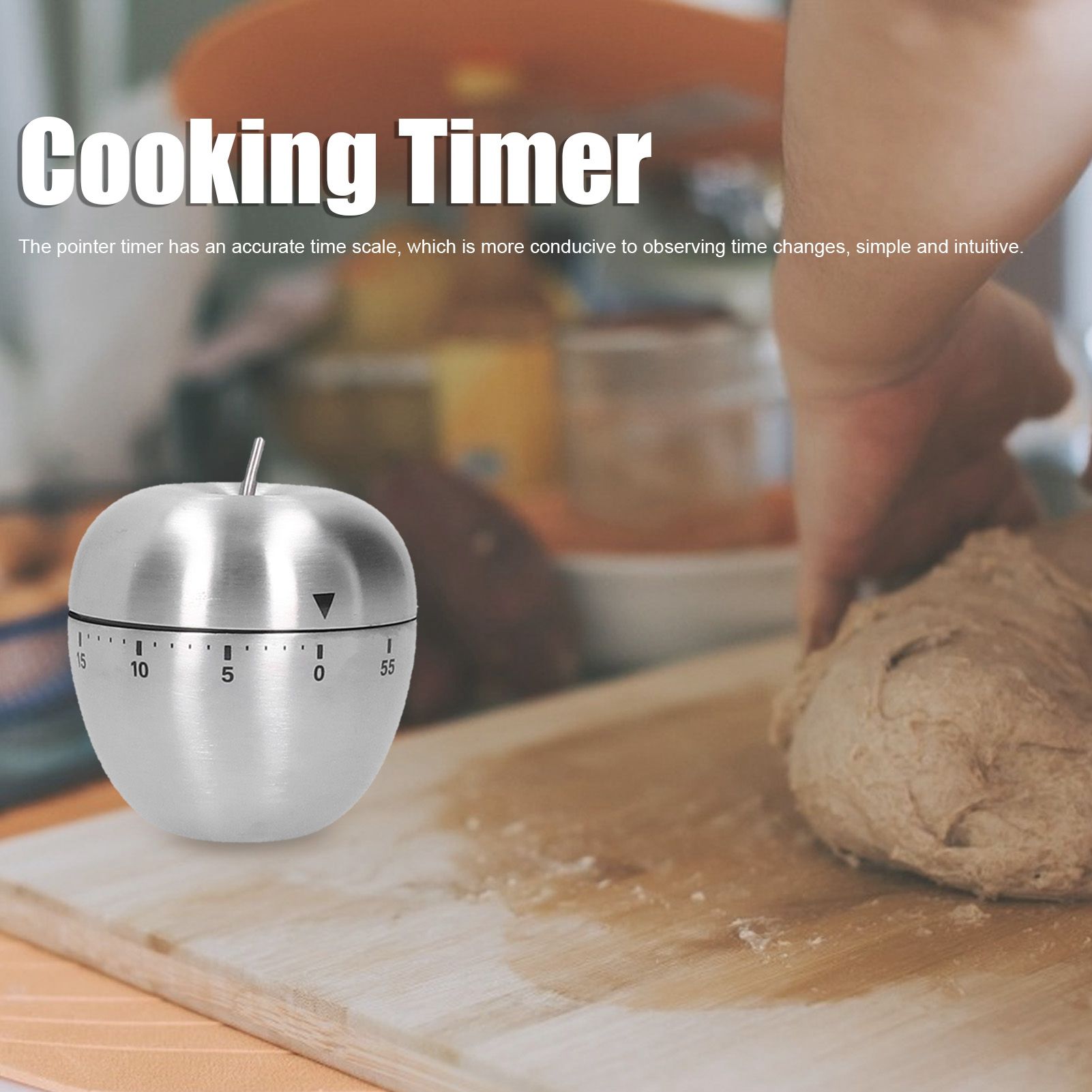 Apple Shaped Timer Stainless Steel Mechanical Cooking Countdown Alarm Timer view 13