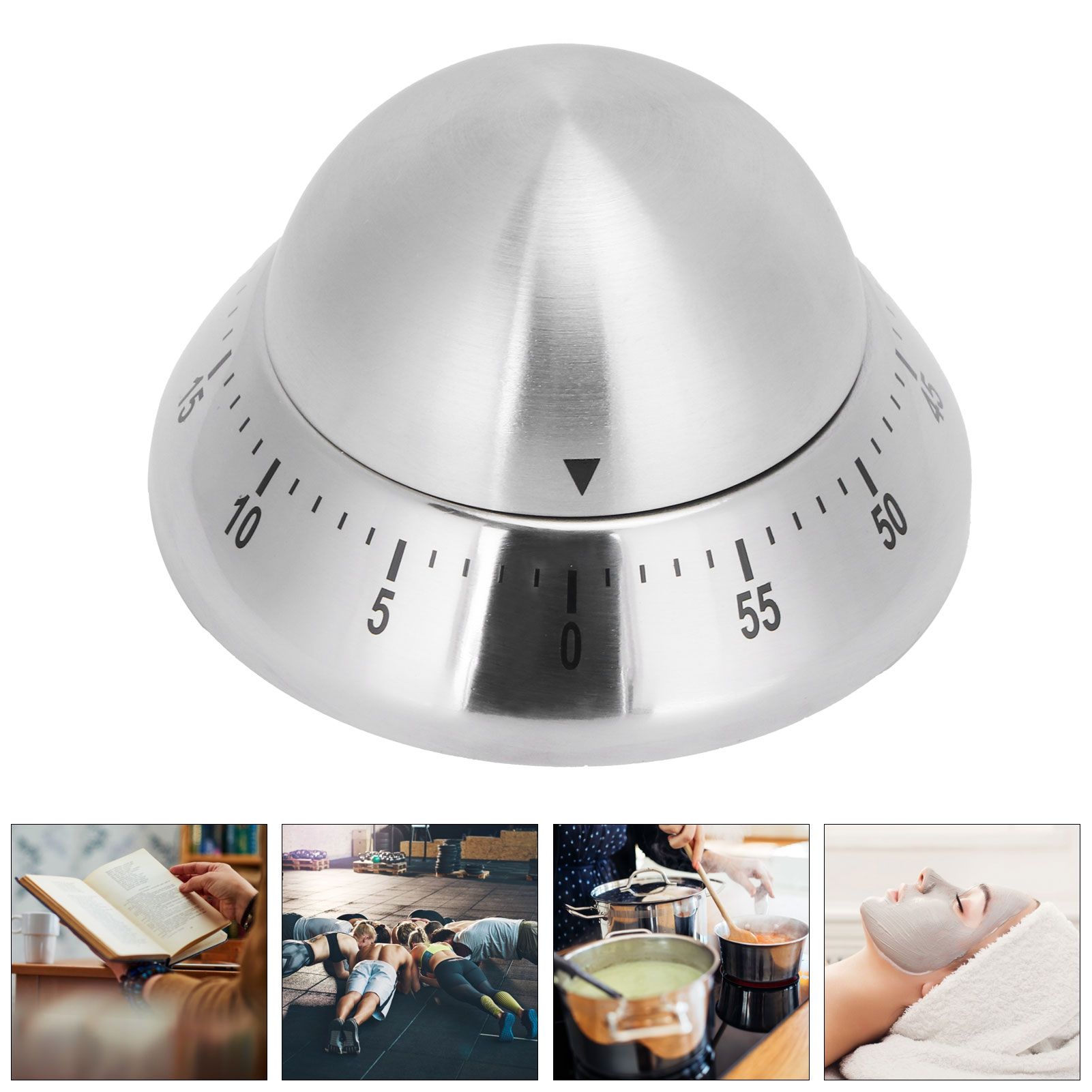 Kitchen Cooking Timer Stainless Steel Mechanical Timer Reminder Time view 9