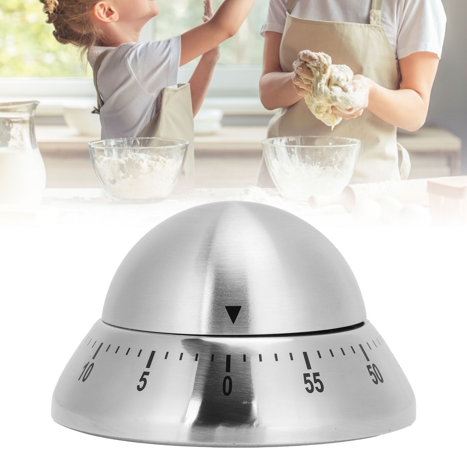 Kitchen Cooking Timer Stainless Steel Mechanical Timer Reminder Time view 10