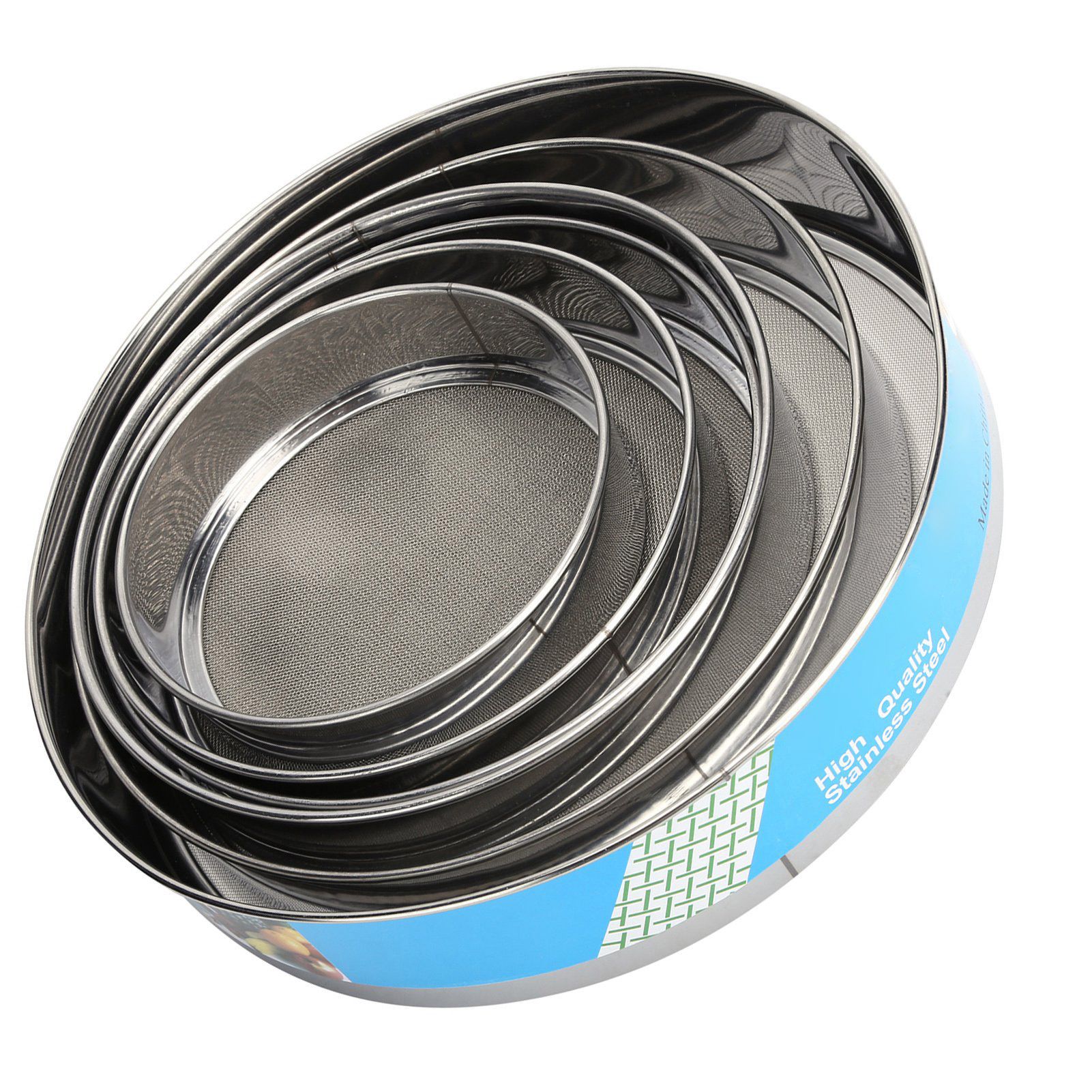 6PCS Stainless Steel Fine Mesh Flour Sieve Set Round Shape Flour Filter view 8