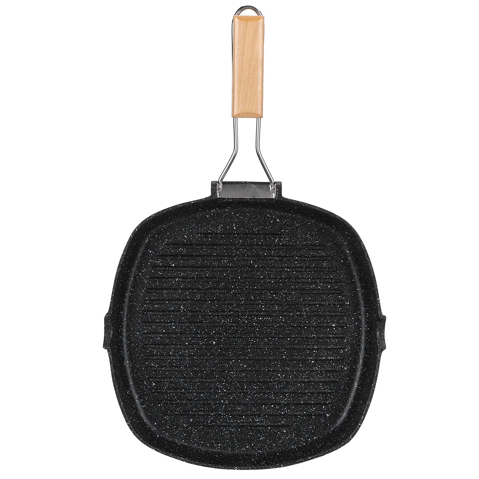 NonStick Practical Frying Pan Steak Skillet BBQ with Foldable Handle Kitchen view 3