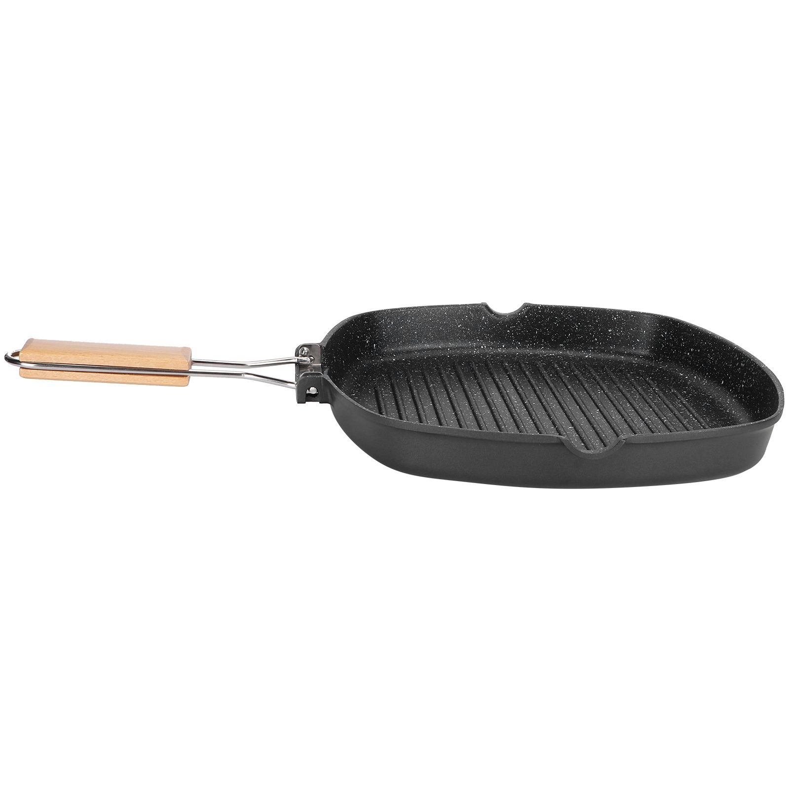 NonStick Practical Frying Pan Steak Skillet BBQ with Foldable Handle Kitchen view 5