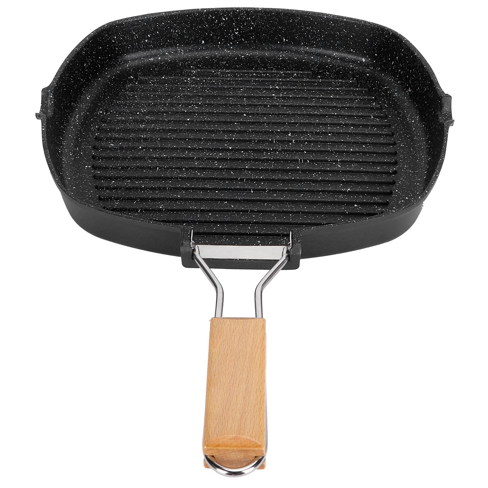 NonStick Practical Frying Pan Steak Skillet BBQ with Foldable Handle Kitchen view 6