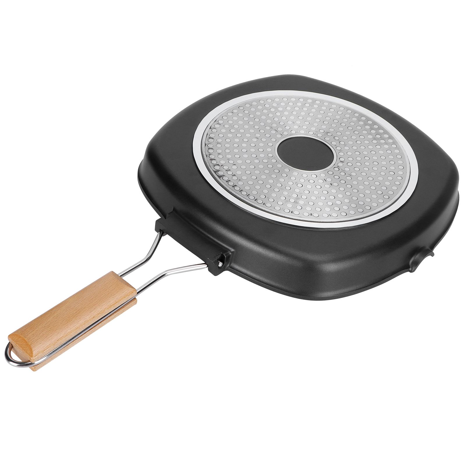 NonStick Practical Frying Pan Steak Skillet BBQ with Foldable Handle Kitchen view 15