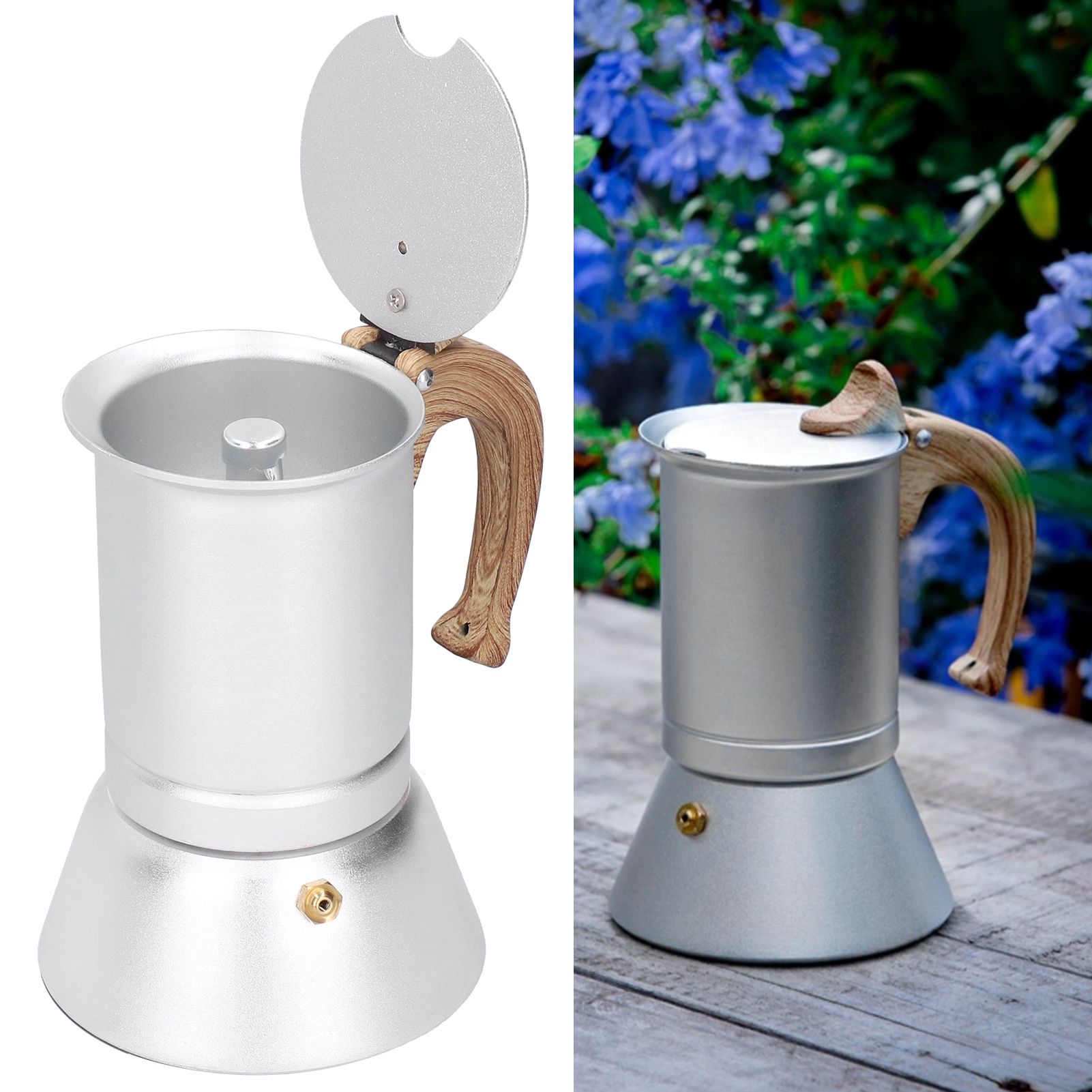 150ml Coffee Maker Moka Pot Stainless Steel Coffee Pot Induction Cooker Use view 9