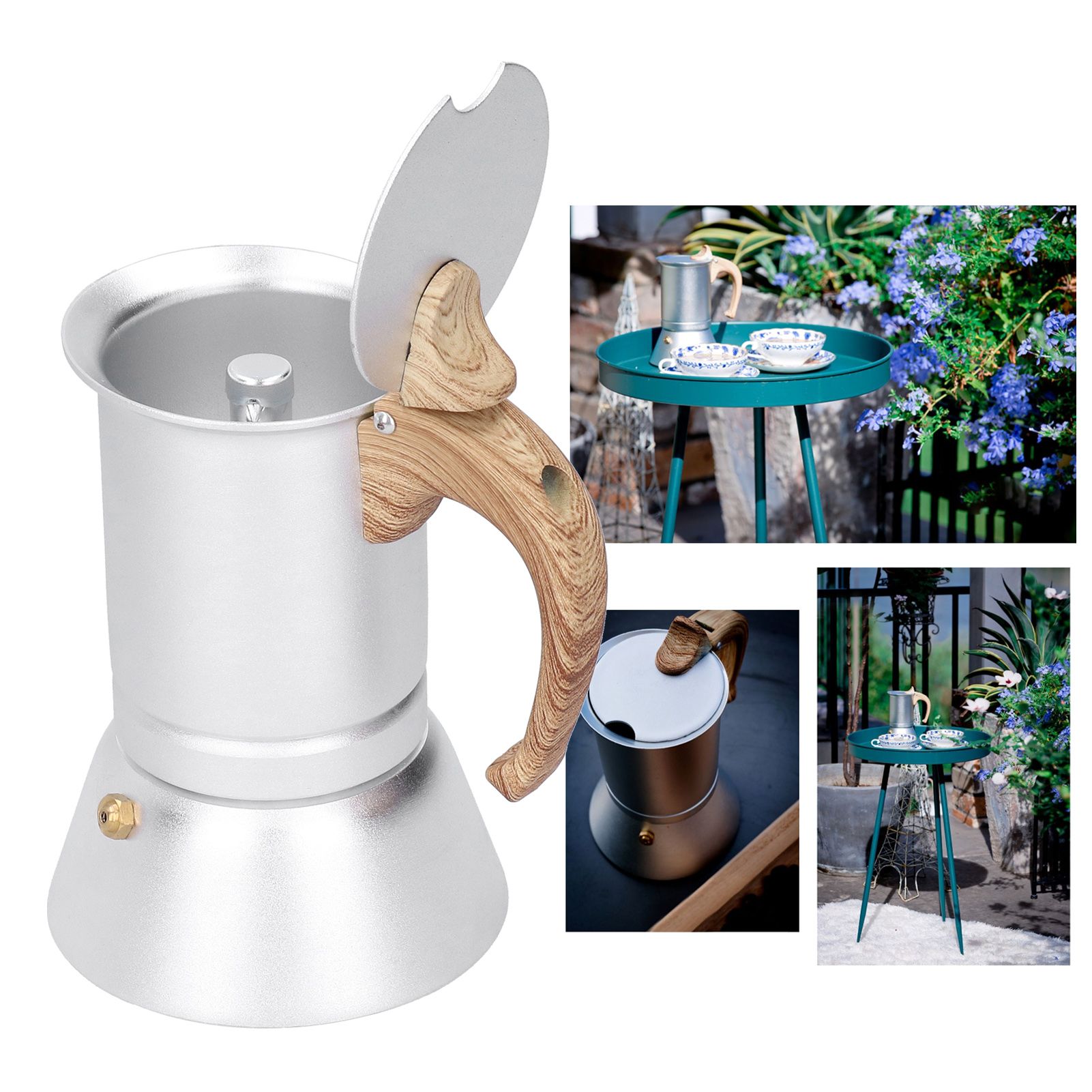 150ml Coffee Maker Moka Pot Stainless Steel Coffee Pot Induction Cooker Use view 10