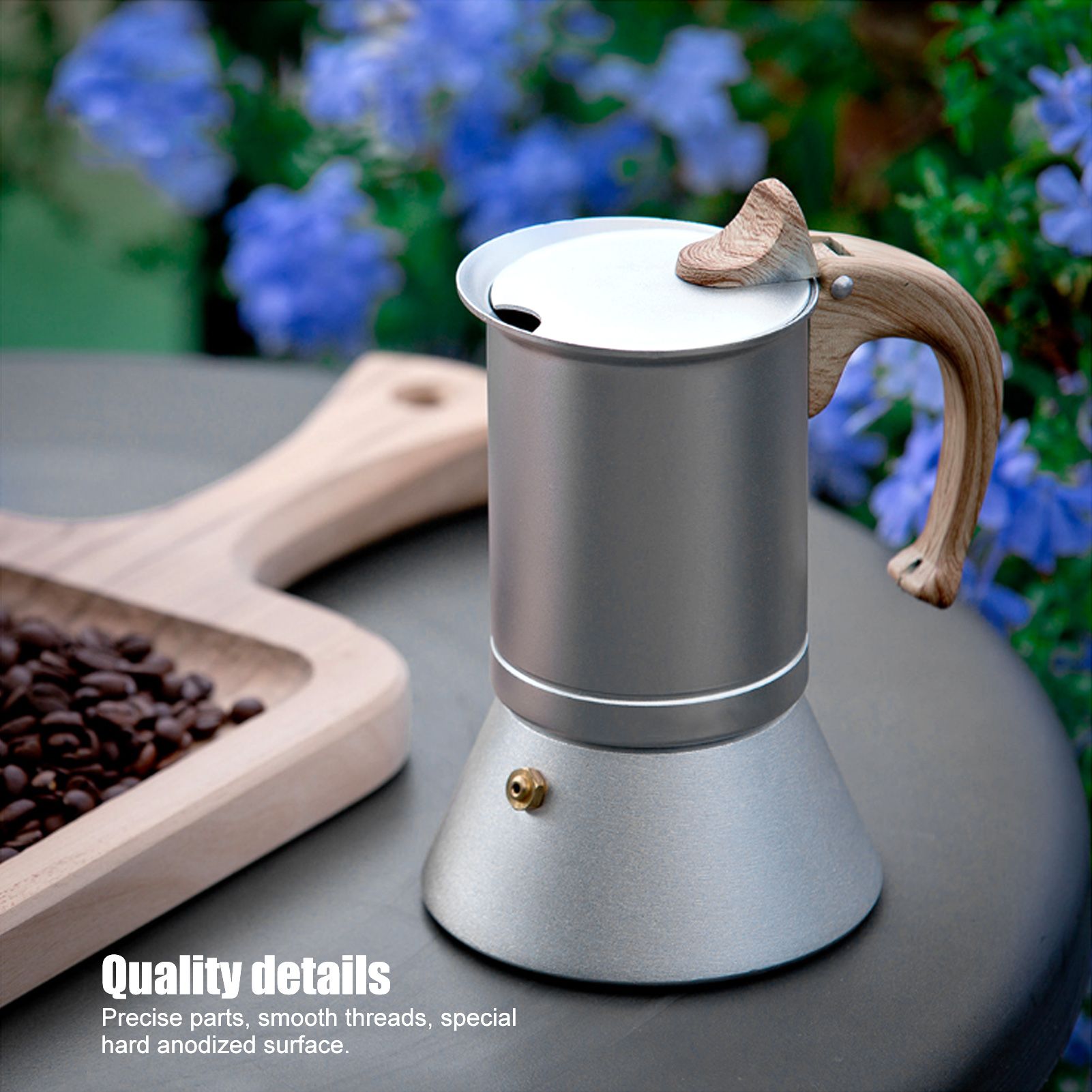 150ml Coffee Maker Moka Pot Stainless Steel Coffee Pot Induction Cooker Use view 15