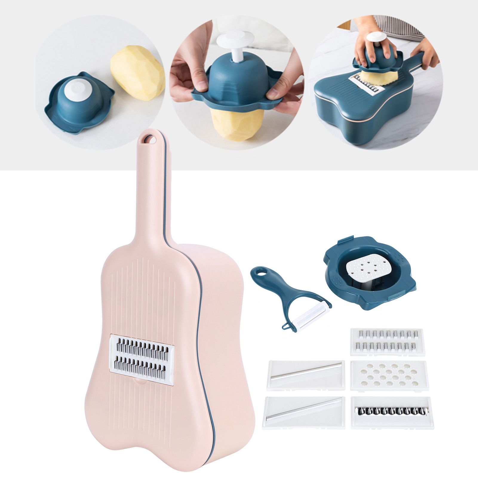 11Pcs/Set Vegetable Cutter Drain Basket Food Shredder Grater Kitchen Cutting view 10
