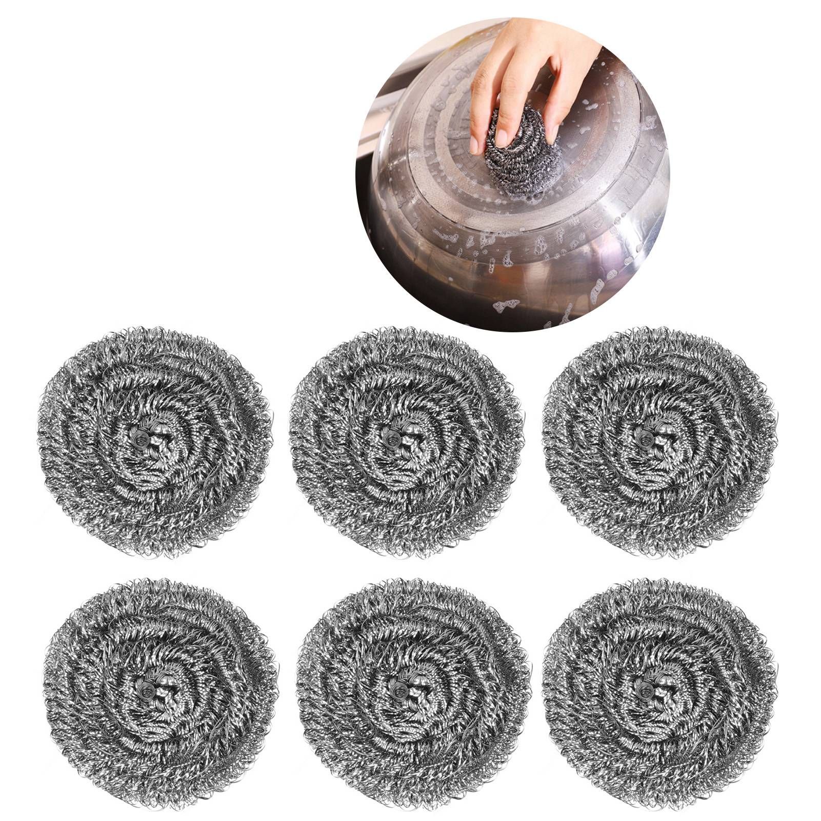 20Pcs Stainless Steel Scrubber Steel Wire Ball Dish Bowl Pot Scouring Brush view 9