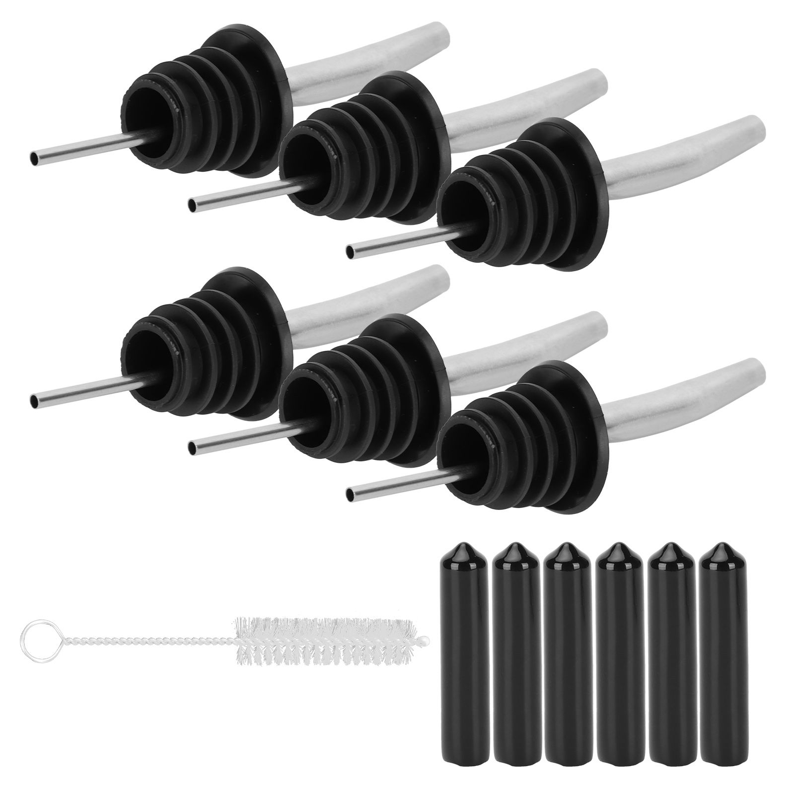 Stainless Steel Pourer Silicone Classic Bottle Pour Liquor Dust Cap Brush Wine view 7