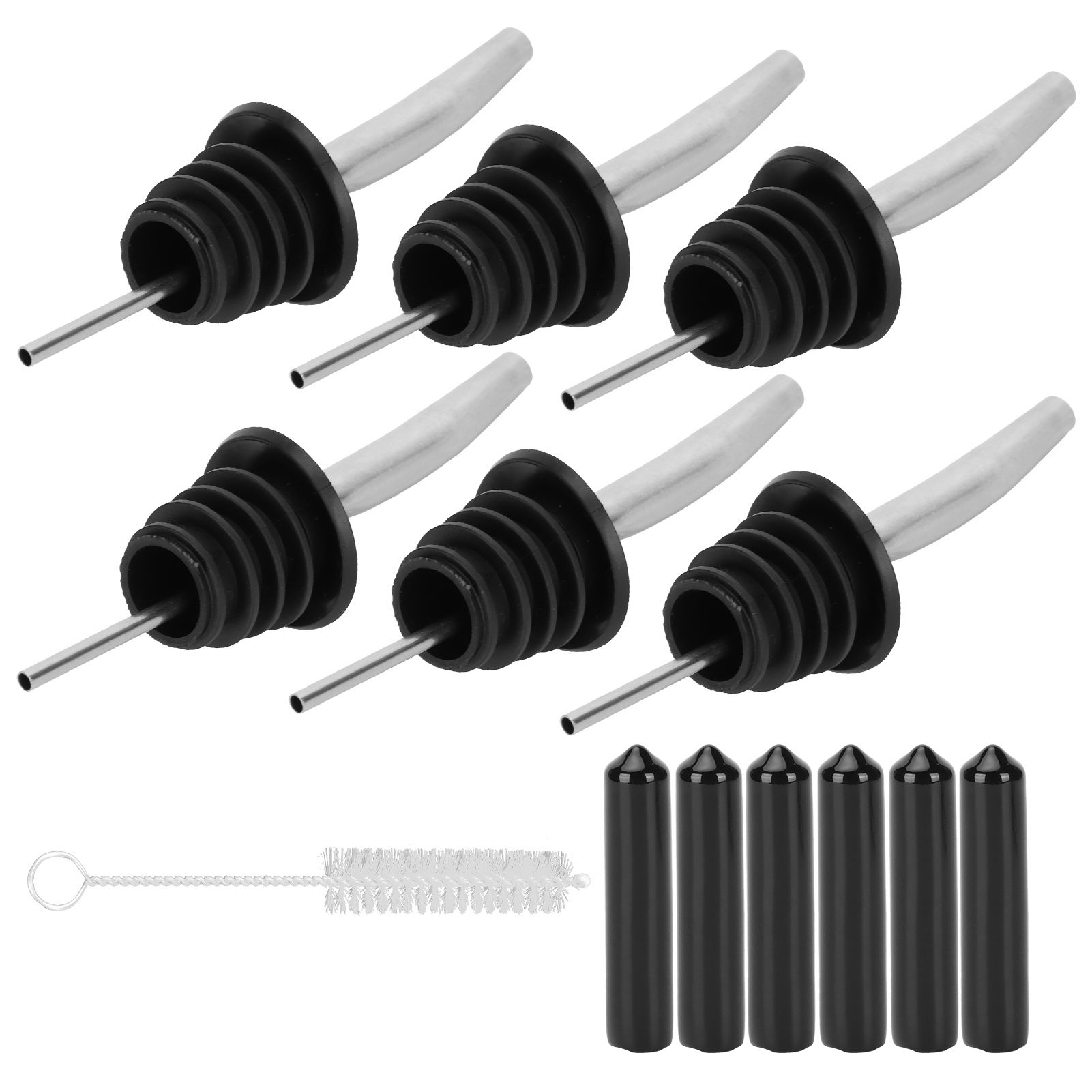Stainless Steel Pourer Silicone Classic Bottle Pour Liquor Dust Cap Brush Wine view 8