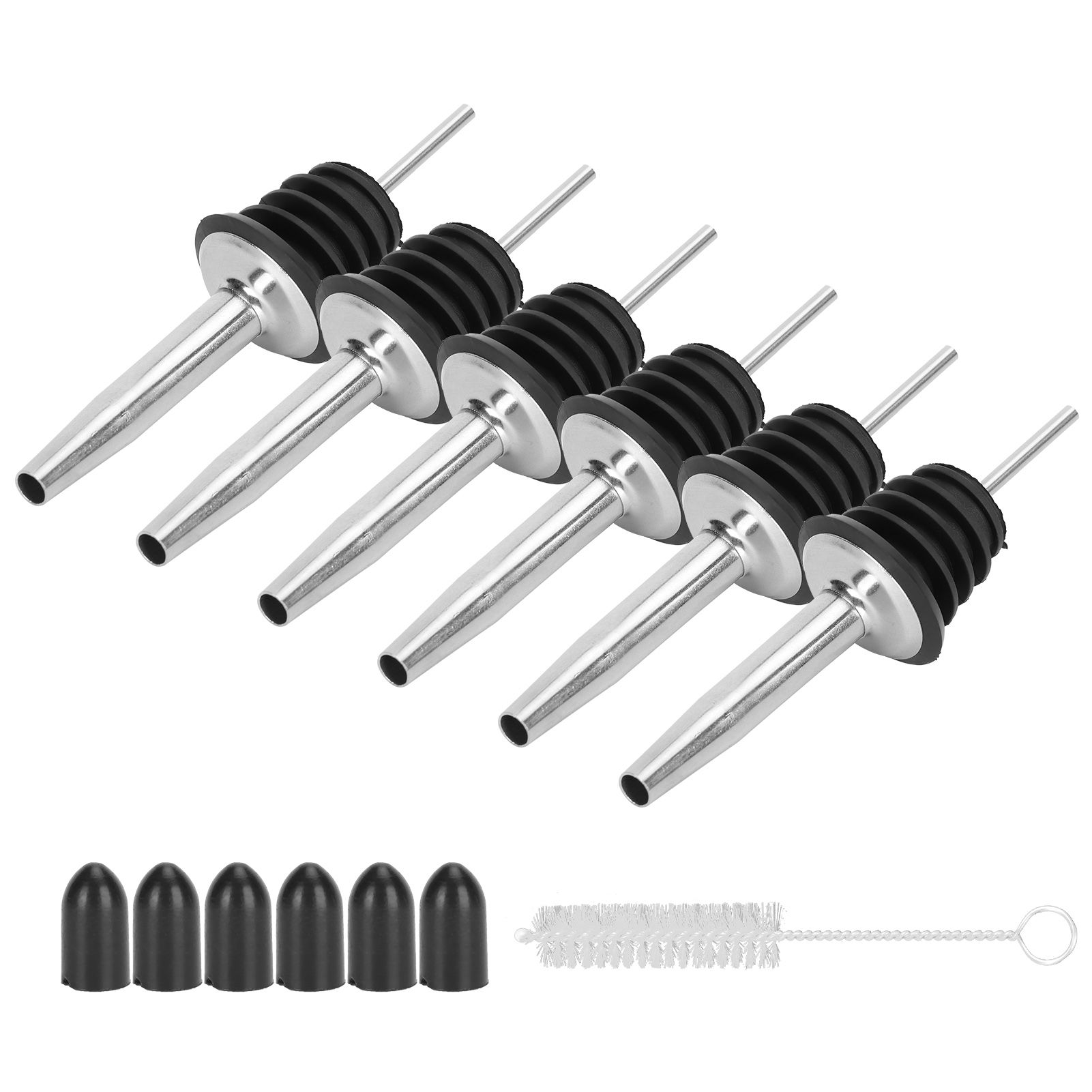 Wine Pourer Bottle Dispenser Spout Cone Nozzle W/Silicone Dust Cap 304 view 5
