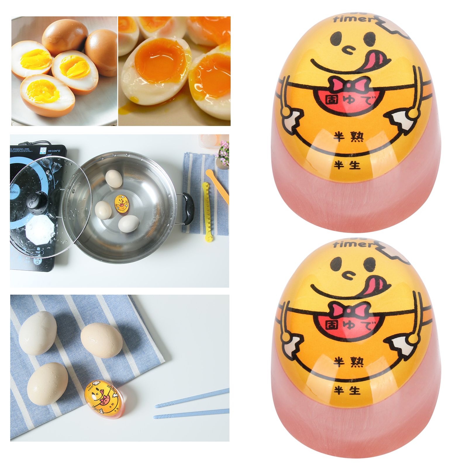 2Pcs Eggtimer Color Changing Resin Kitchen Timer for SoftBoiled Boiled Egg view 10