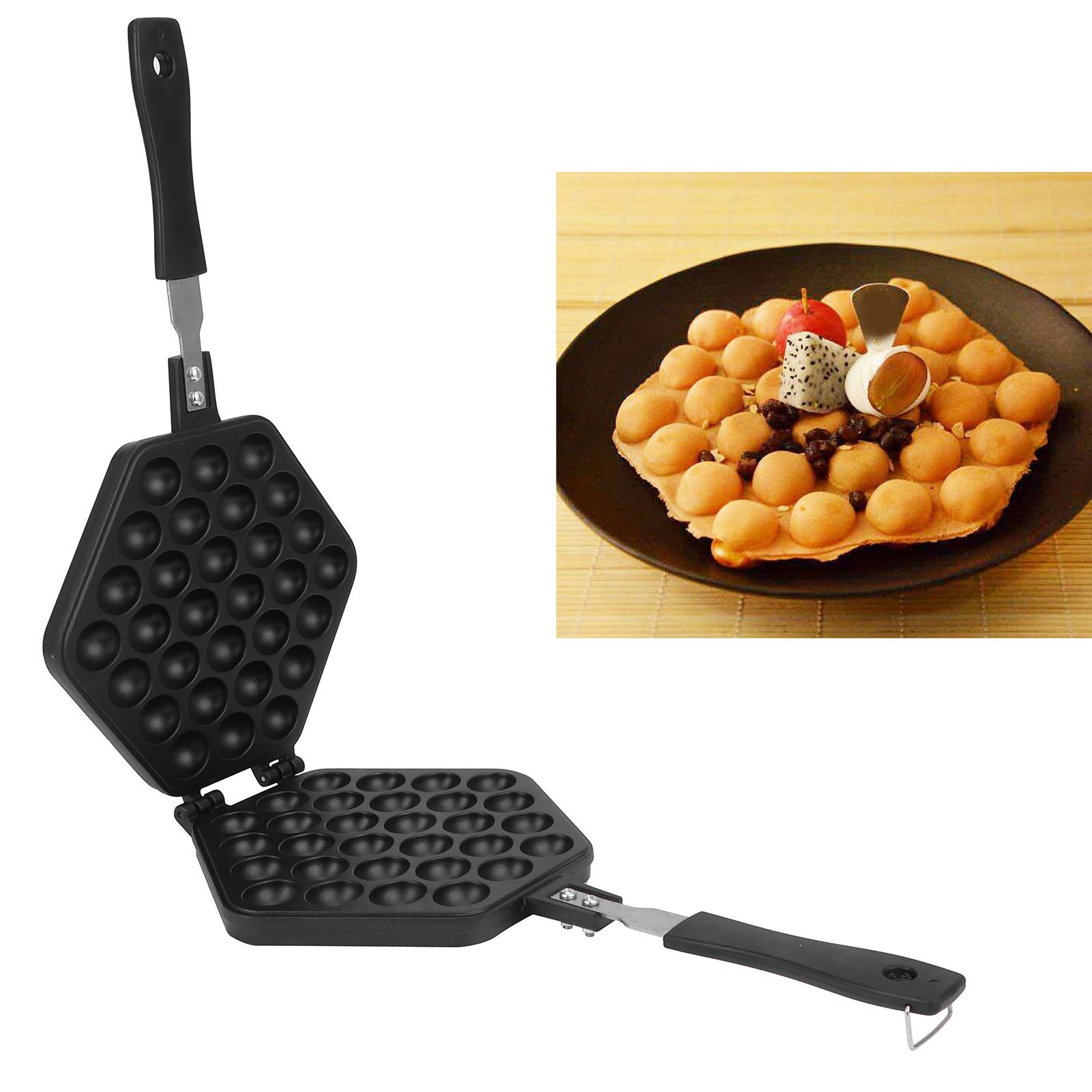 Egg Puff Pan with Handle NonStick Baking Maker Machine Kitchen Cooking Utensils view 9