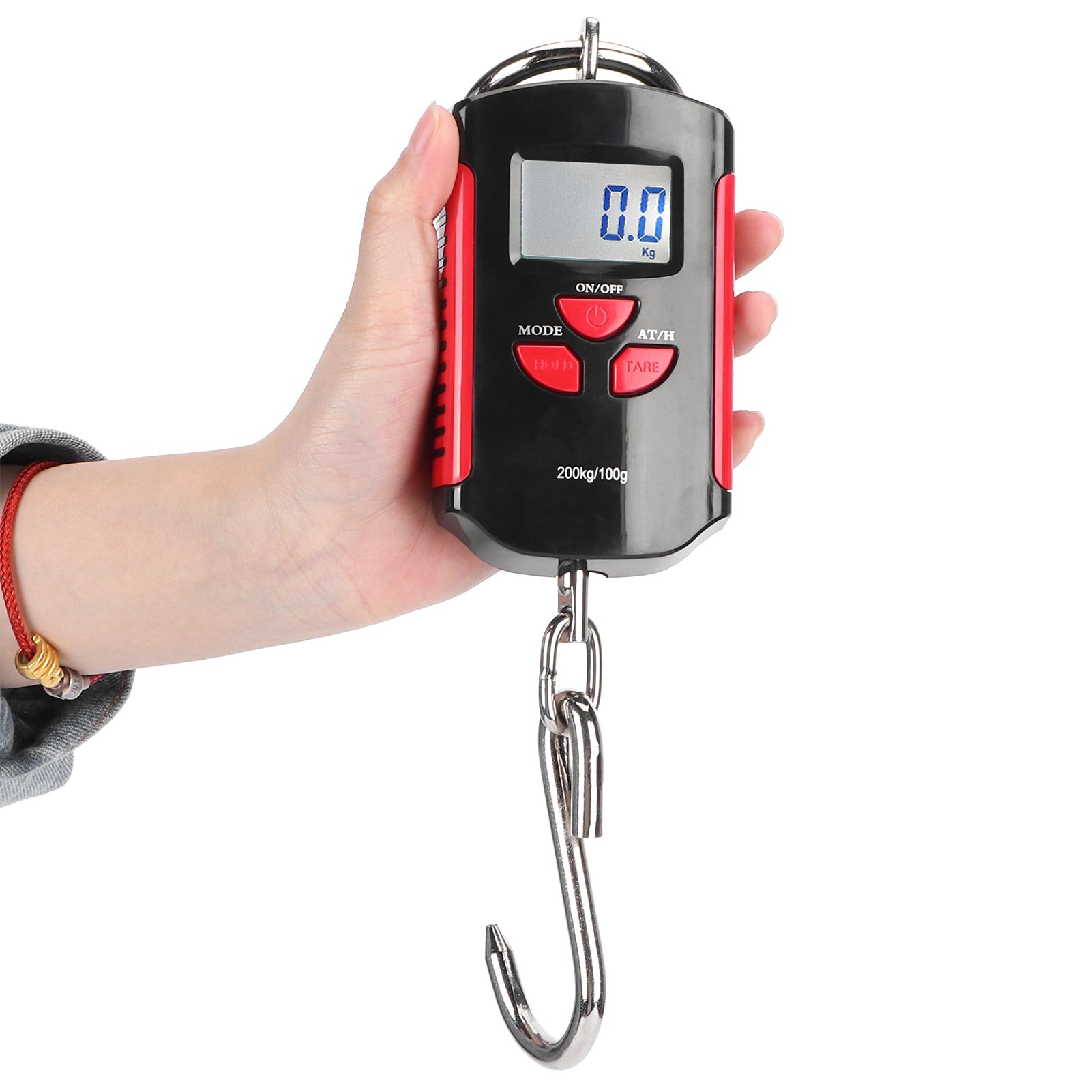 Portable Electronic Hanging Scale Digital LCD Backlit Display kg/lb/JIN 200KG view 4