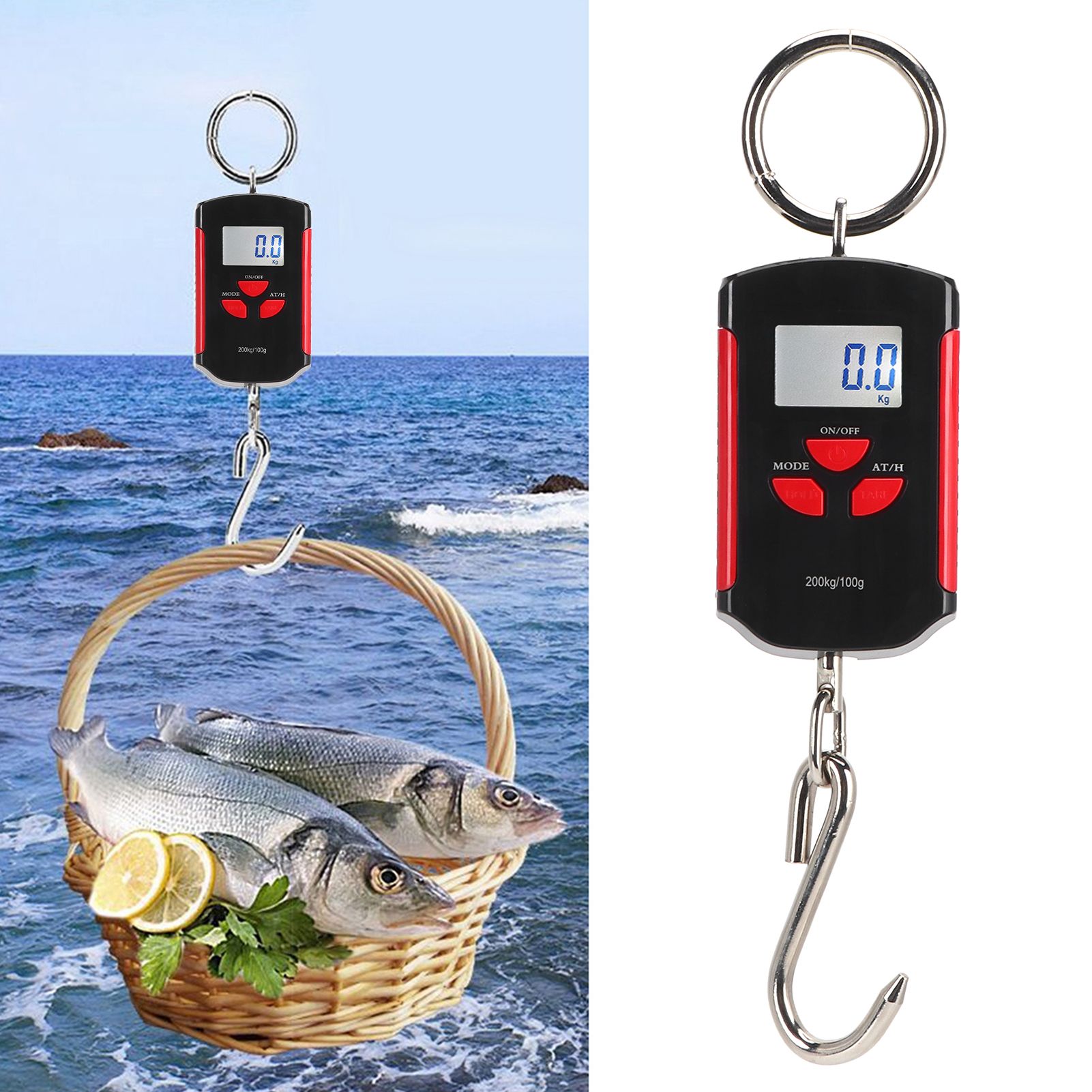 Portable Electronic Hanging Scale Digital LCD Backlit Display kg/lb/JIN 200KG view 10