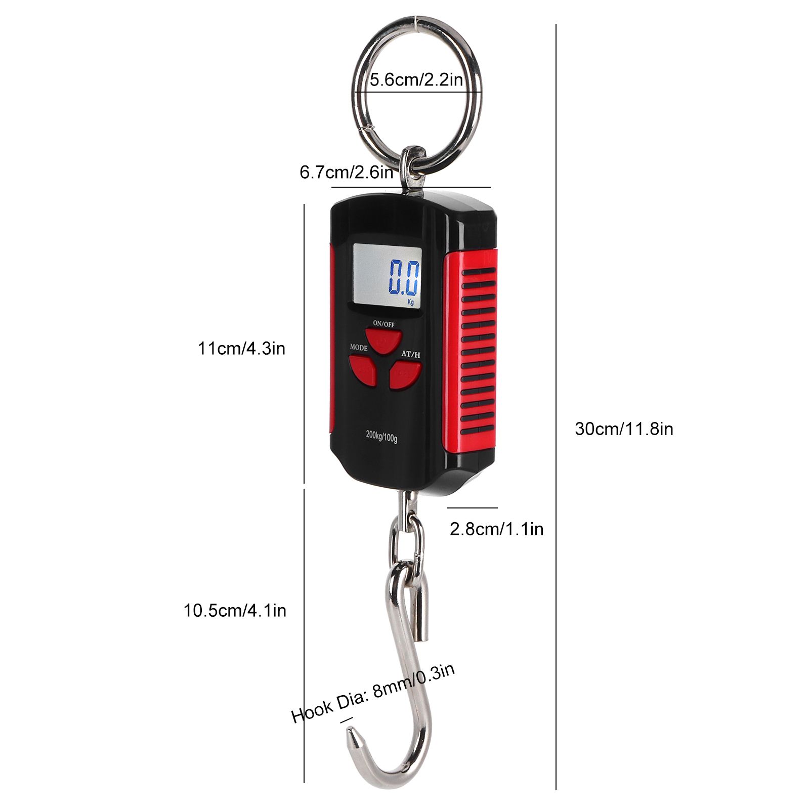 Portable Electronic Hanging Scale Digital LCD Backlit Display kg/lb/JIN 200KG view 13