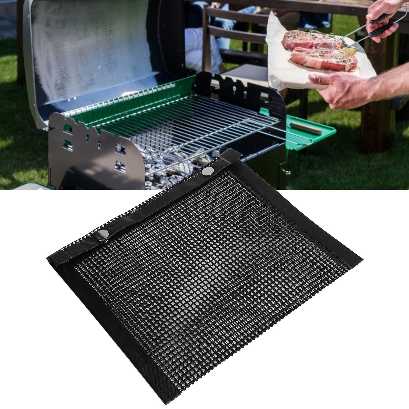 BBQ Grill Mesh Bag Non Stick High Temperature Resistance Grilling PTFE Bag for view 9
