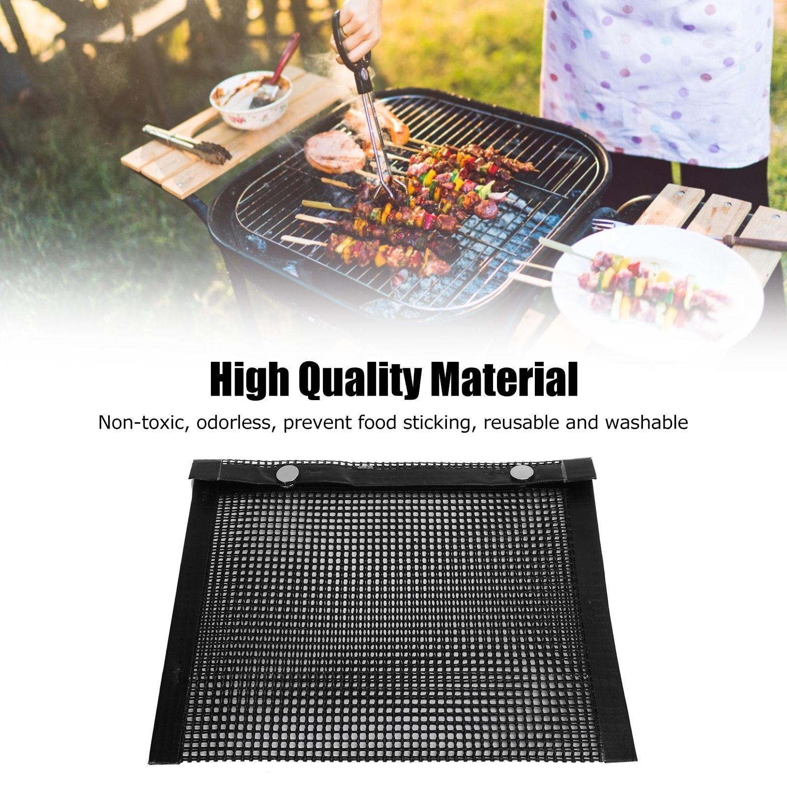 BBQ Grill Mesh Bag Non Stick High Temperature Resistance Grilling PTFE Bag for view 14