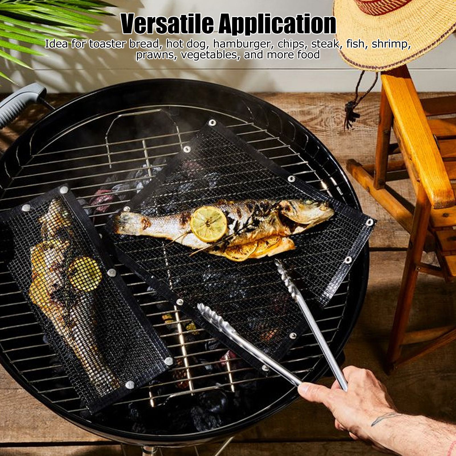 BBQ Grill Mesh Bag Non Stick High Temperature Resistance Grilling PTFE Bag for view 15
