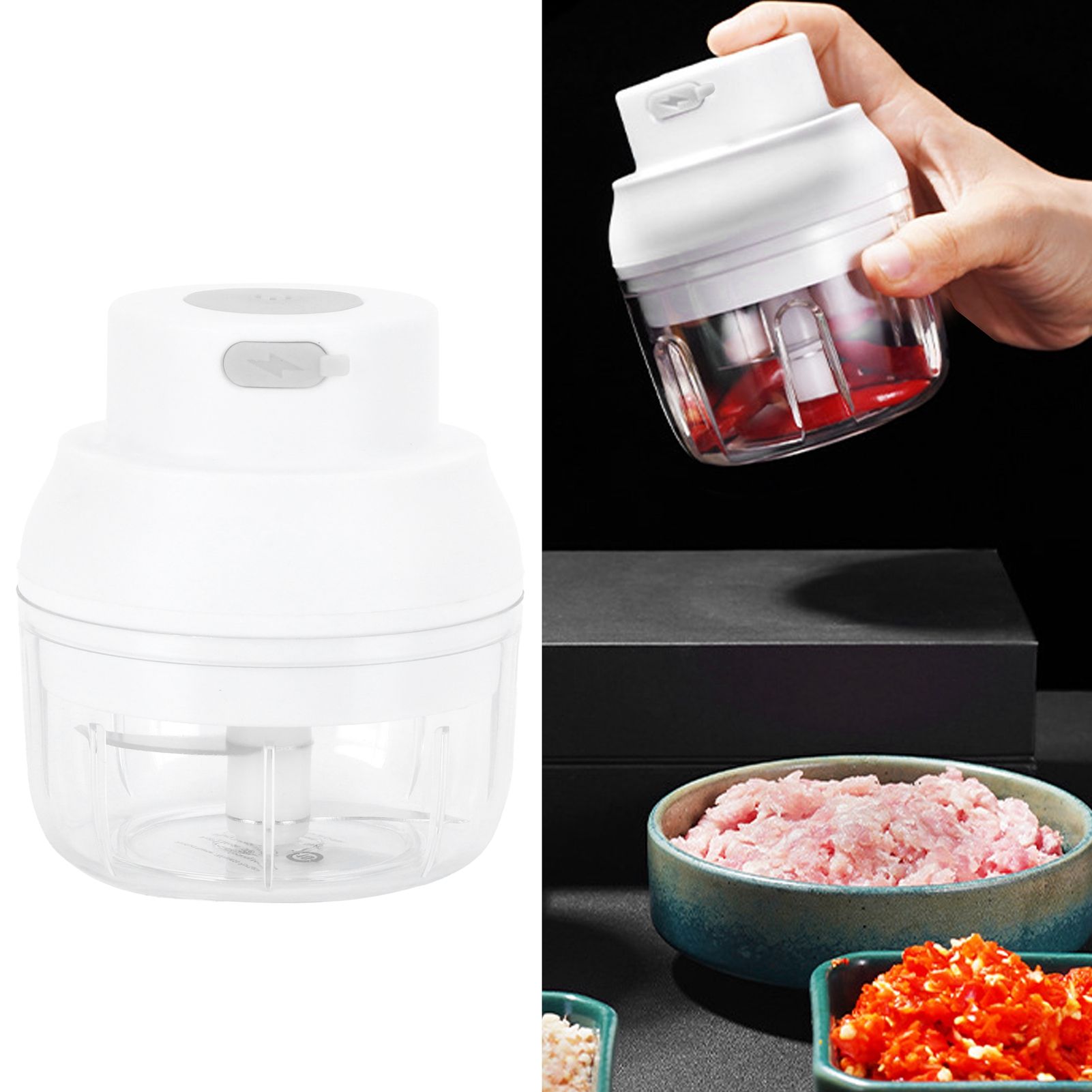 100ml USB Vegetable Cutter Mini Garlic Crusher Chopper Electric Garlic Masher view 9