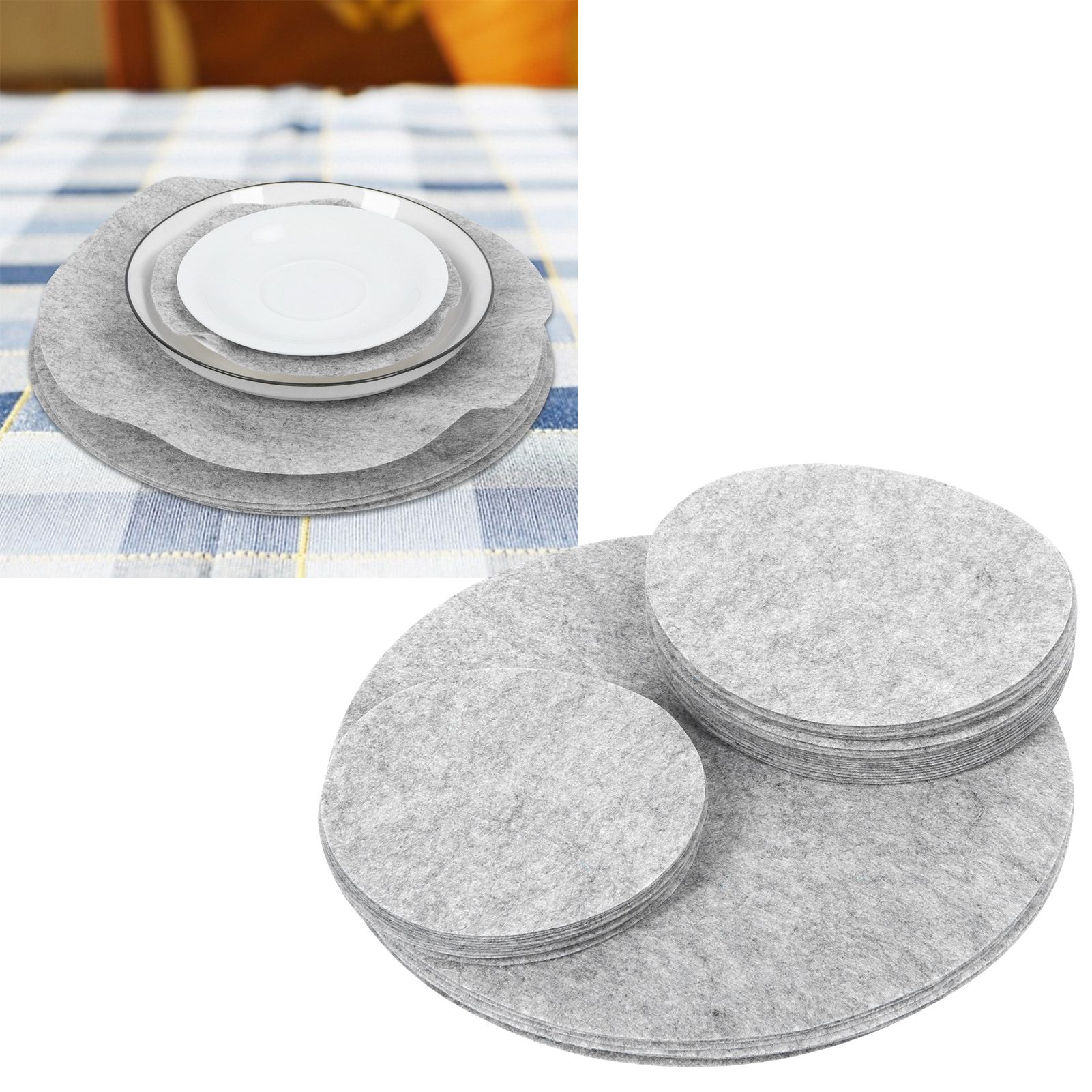 Soft Felt Plate Dividers Pan Separator Pads Cookware Bakeware Dish Pot view 9