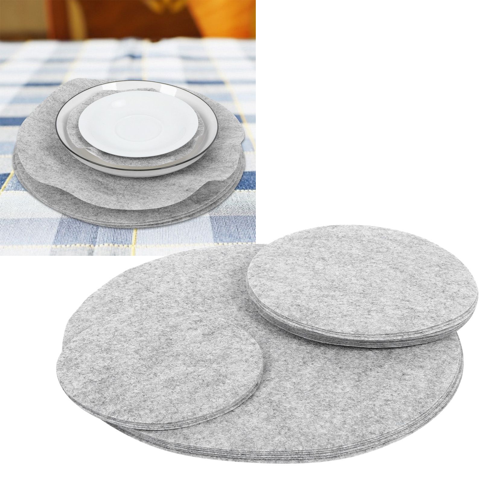 Soft Felt Plate Dividers Pan Separator Pads Cookware Bakeware Dish Pot view 9