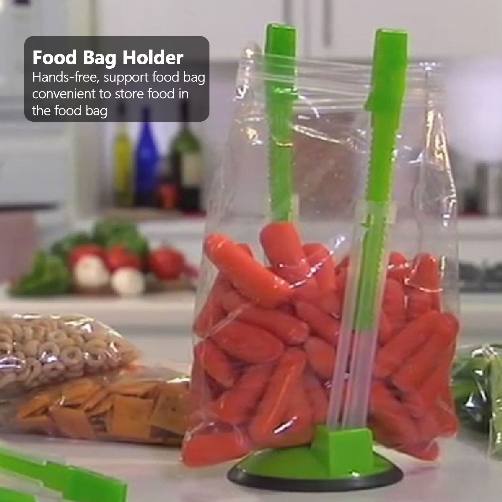 6Pcs Food Storage Bag Holder Stand HandsFree Bag Racks Home Kitchen Accessory view 15
