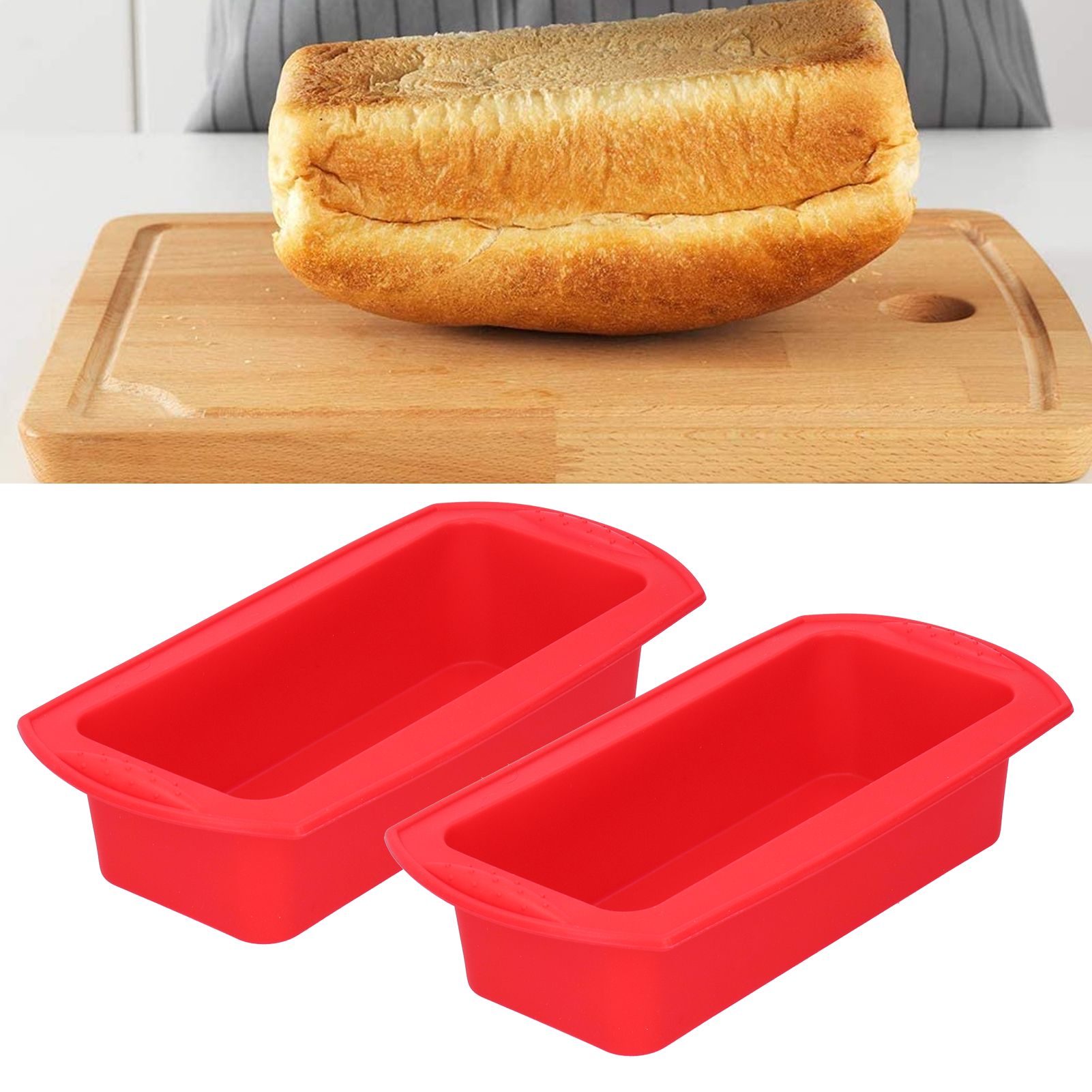 2Pcs Rectangle Silicone Cake Pan Bread Mold Baking Tool 2lb Cake Moulds view 9