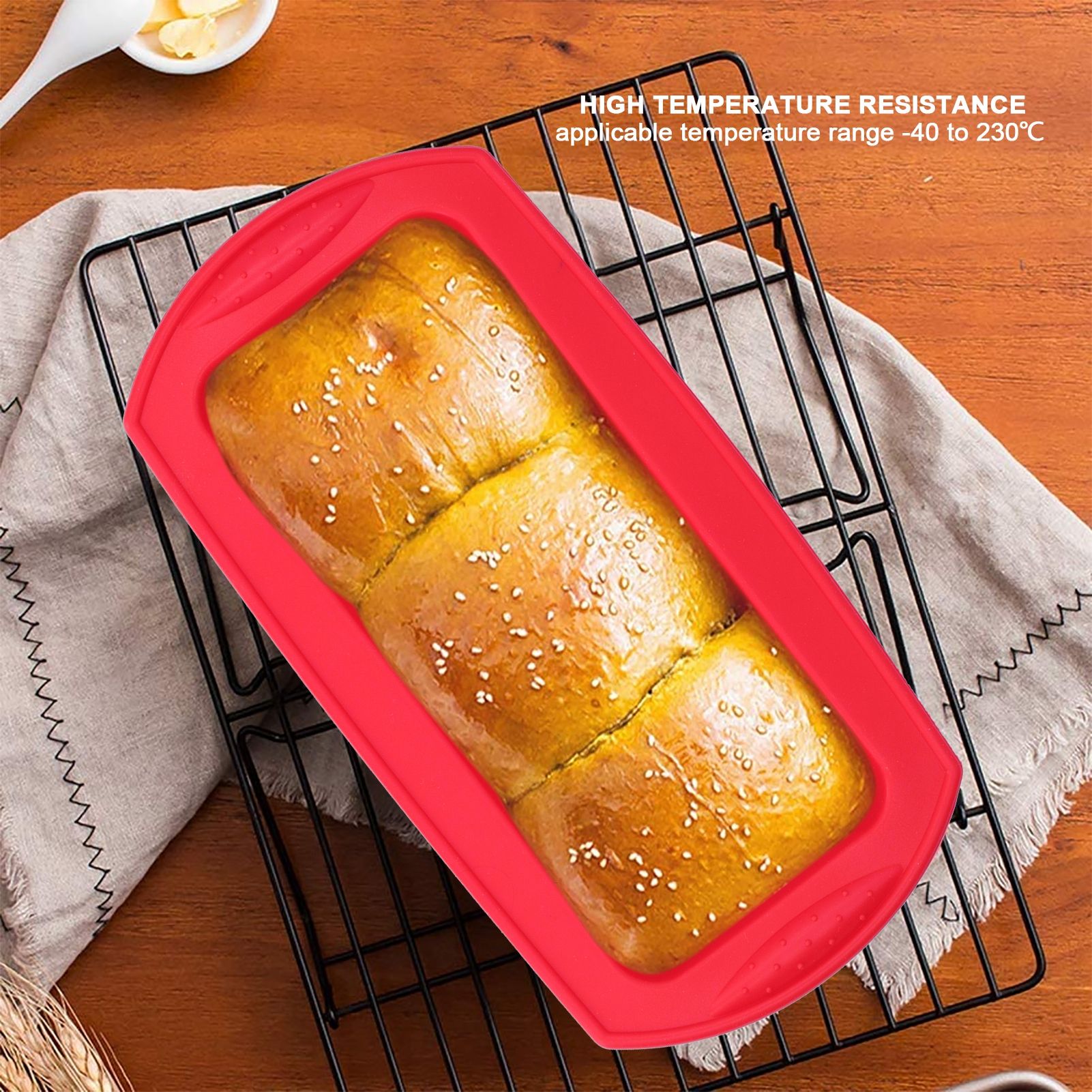 2Pcs Rectangle Silicone Cake Pan Bread Mold Baking Tool 2lb Cake Moulds view 15