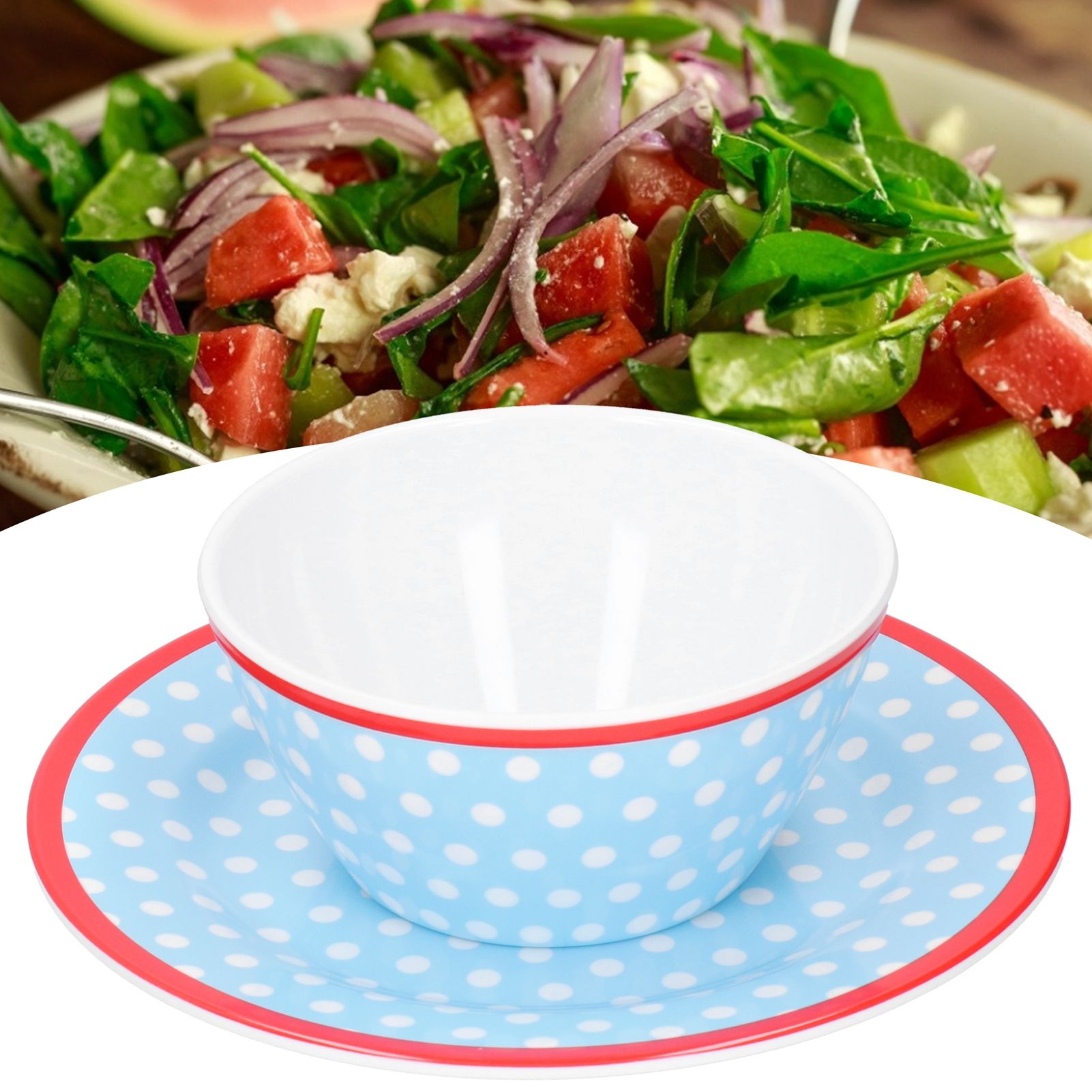 Bowl Dish Set Imitation Porcelain Fruit Salad Dessert Plate Dinnerware Tableware view 10