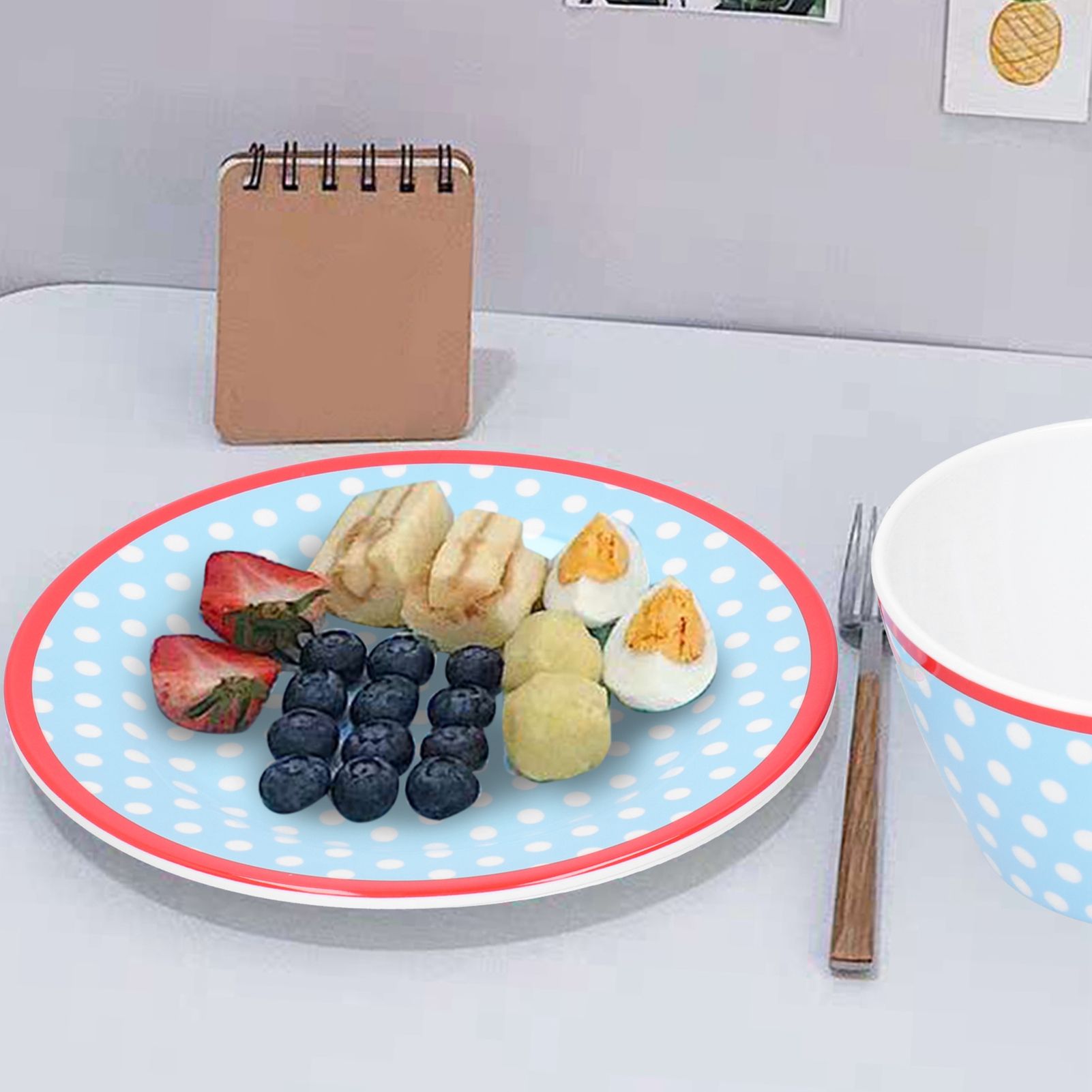 Bowl Dish Set Imitation Porcelain Fruit Salad Dessert Plate Dinnerware Tableware view 13