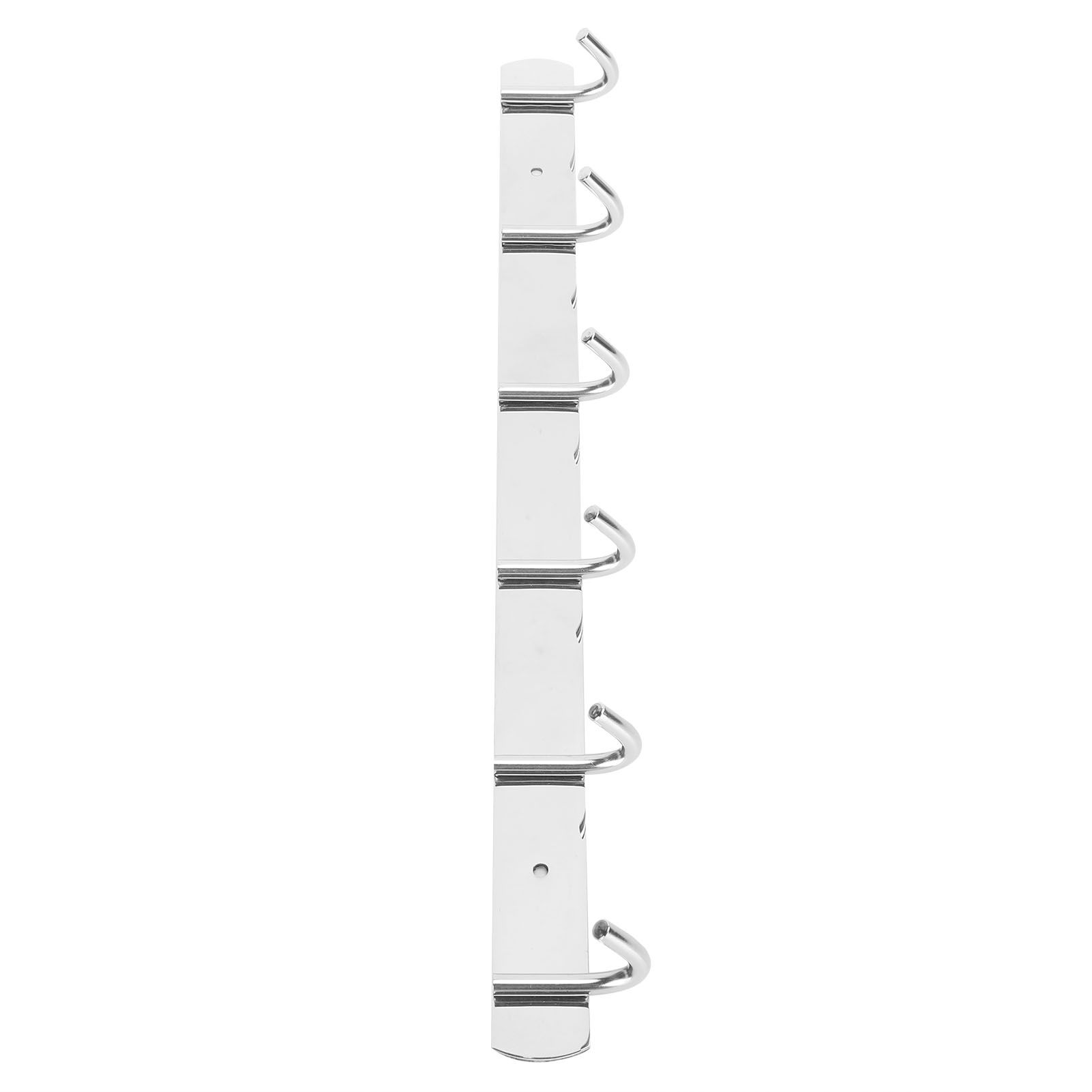 Stainless Steel Towel Hook Storage Rack Hanger with 6 Hooks for Kitchen Living view 5