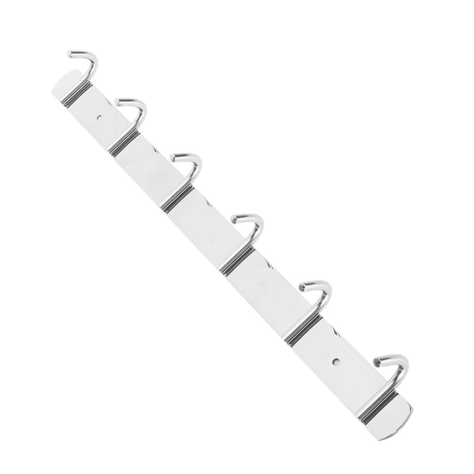 Stainless Steel Towel Hook Storage Rack Hanger with 6 Hooks for Kitchen Living view 7