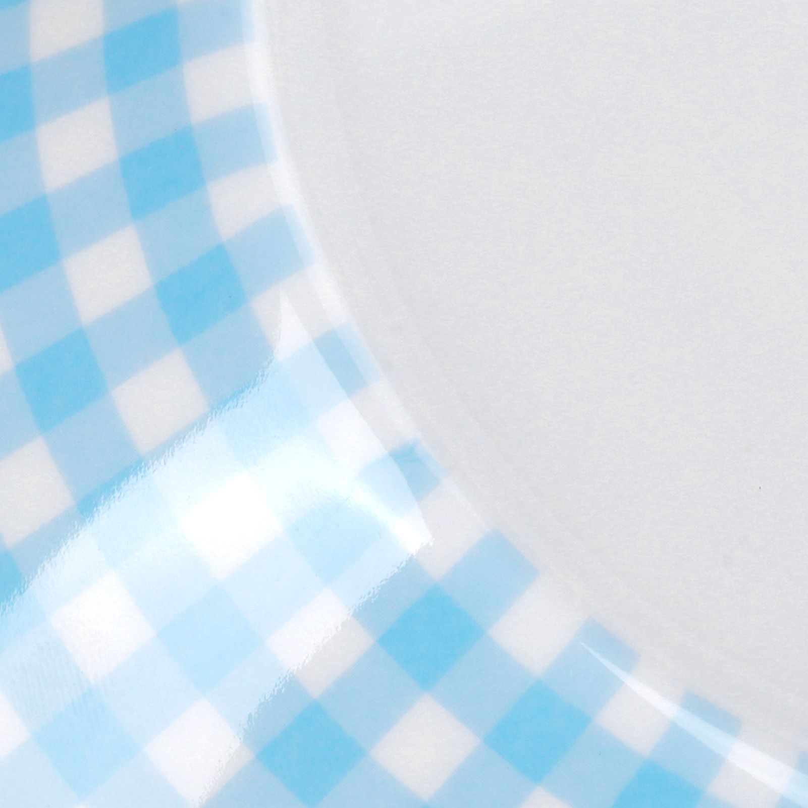 4Pcs/Set Salad Bowl Dish Light Blue Grid Pattern Imitation Porcelain Snack view 11